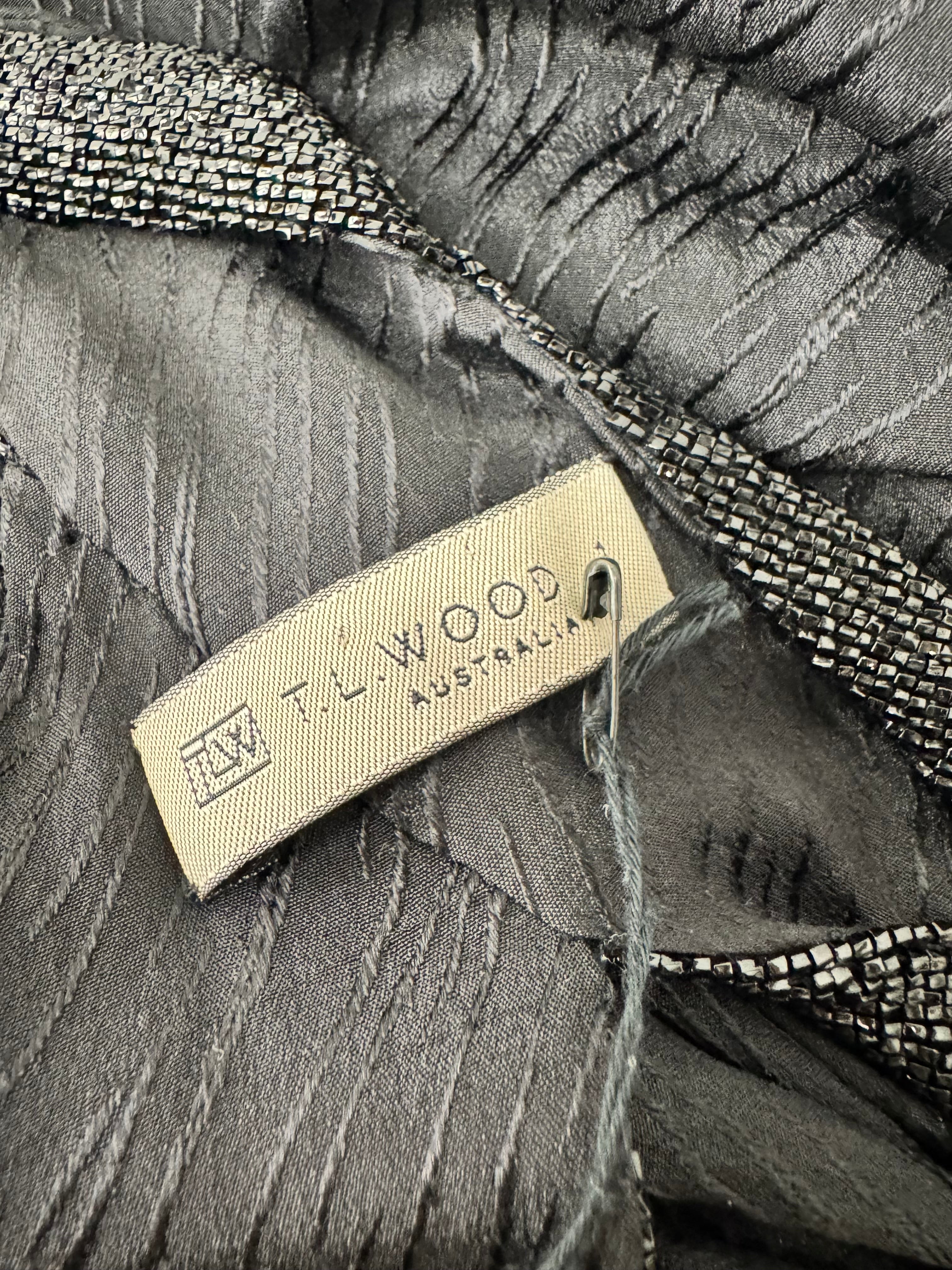 T. L. Woods Black Precious Beaded Black Evening Dress NWT - AU8/10