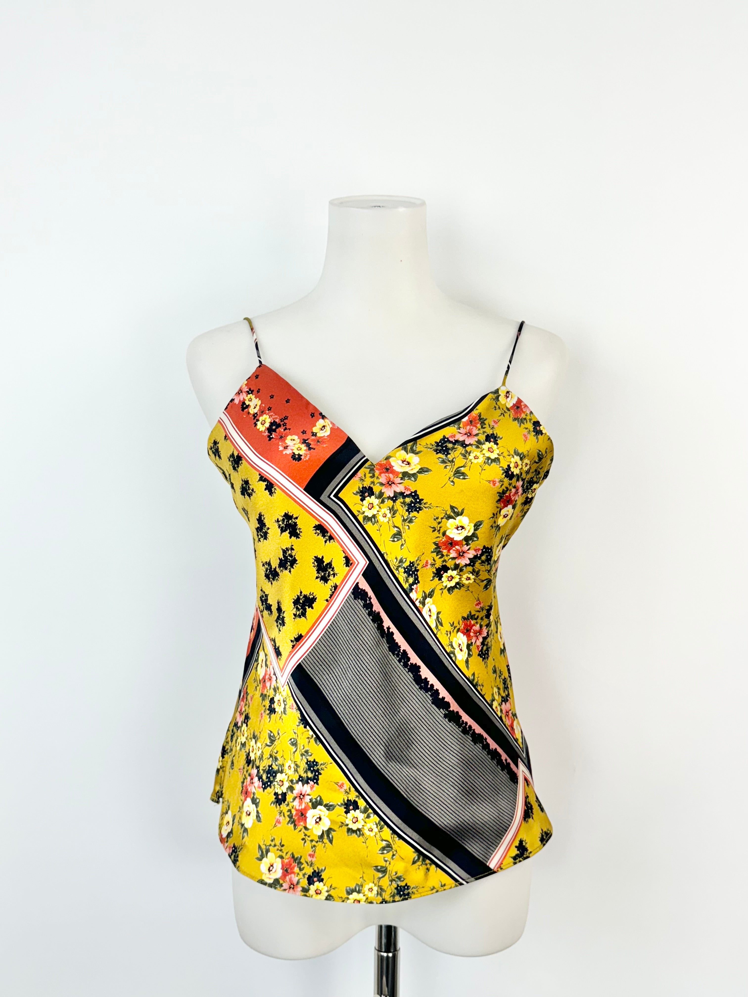 Cami NYC Chartreuse Floral Silk Camisole - AU8
