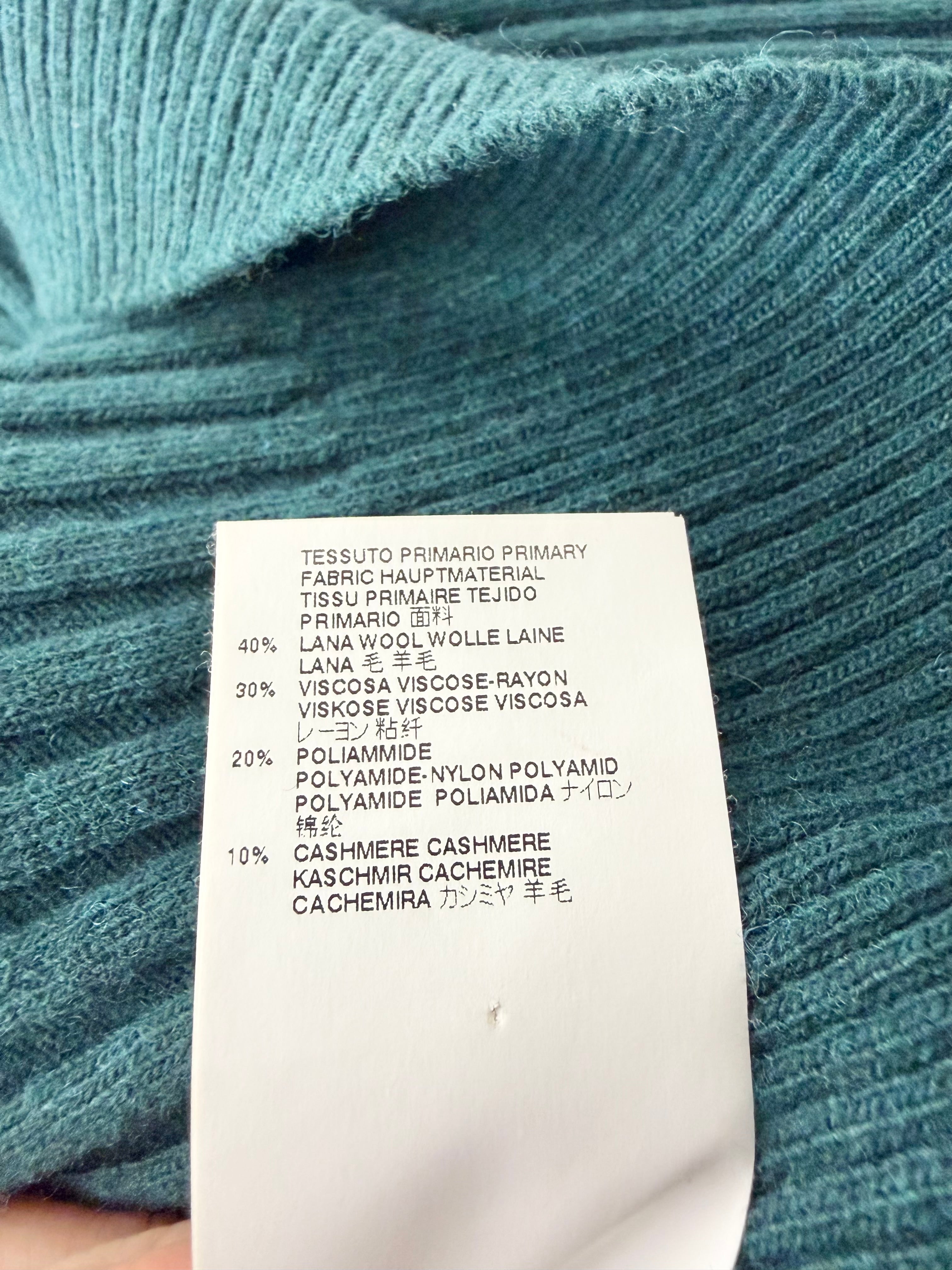 MM6 Maison Margiela Petrol Green Rib Knit Column Dress - AU10/12