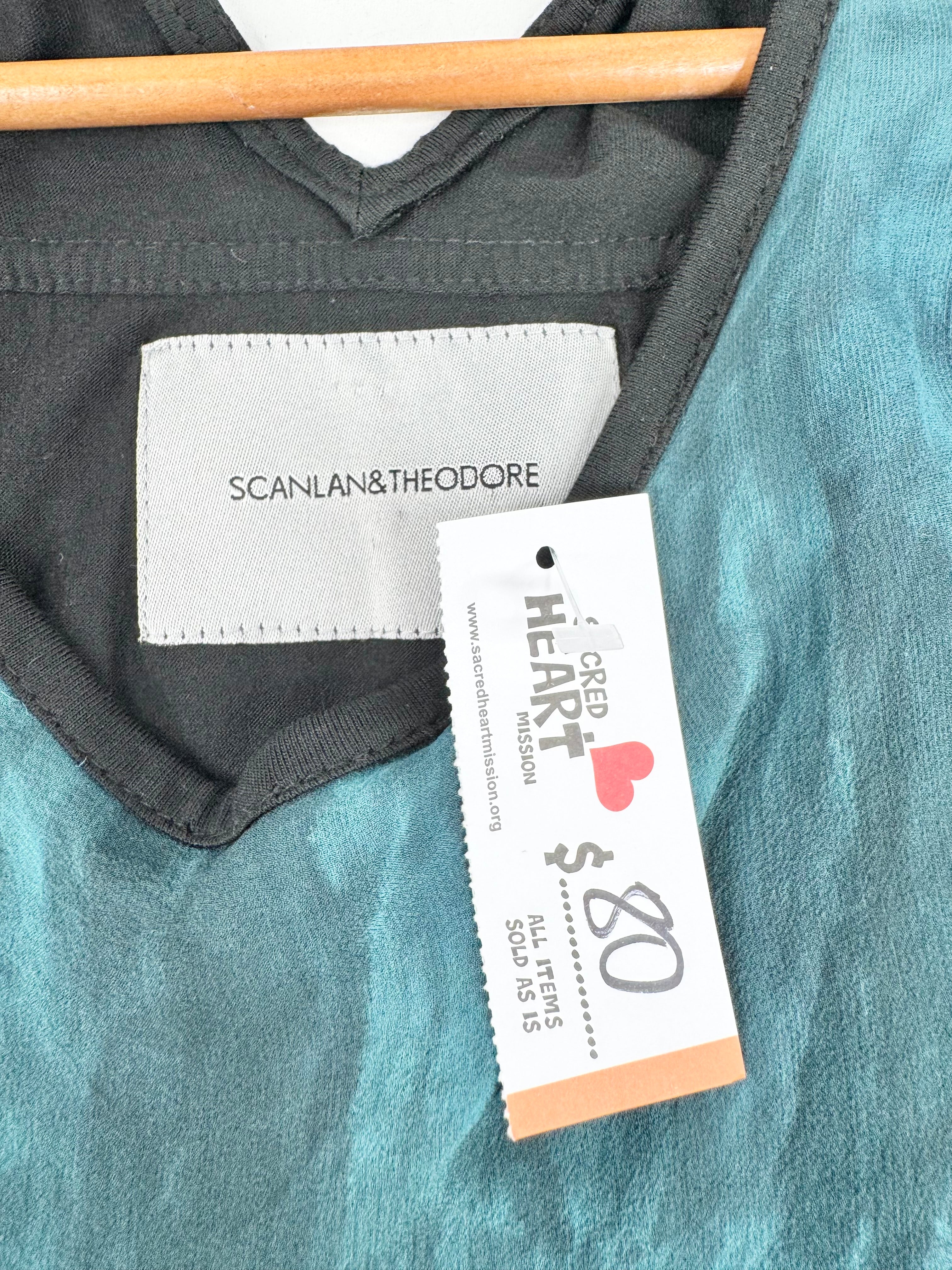 Scanlan Theodore Teal Tie Dye Silk Top - AU10