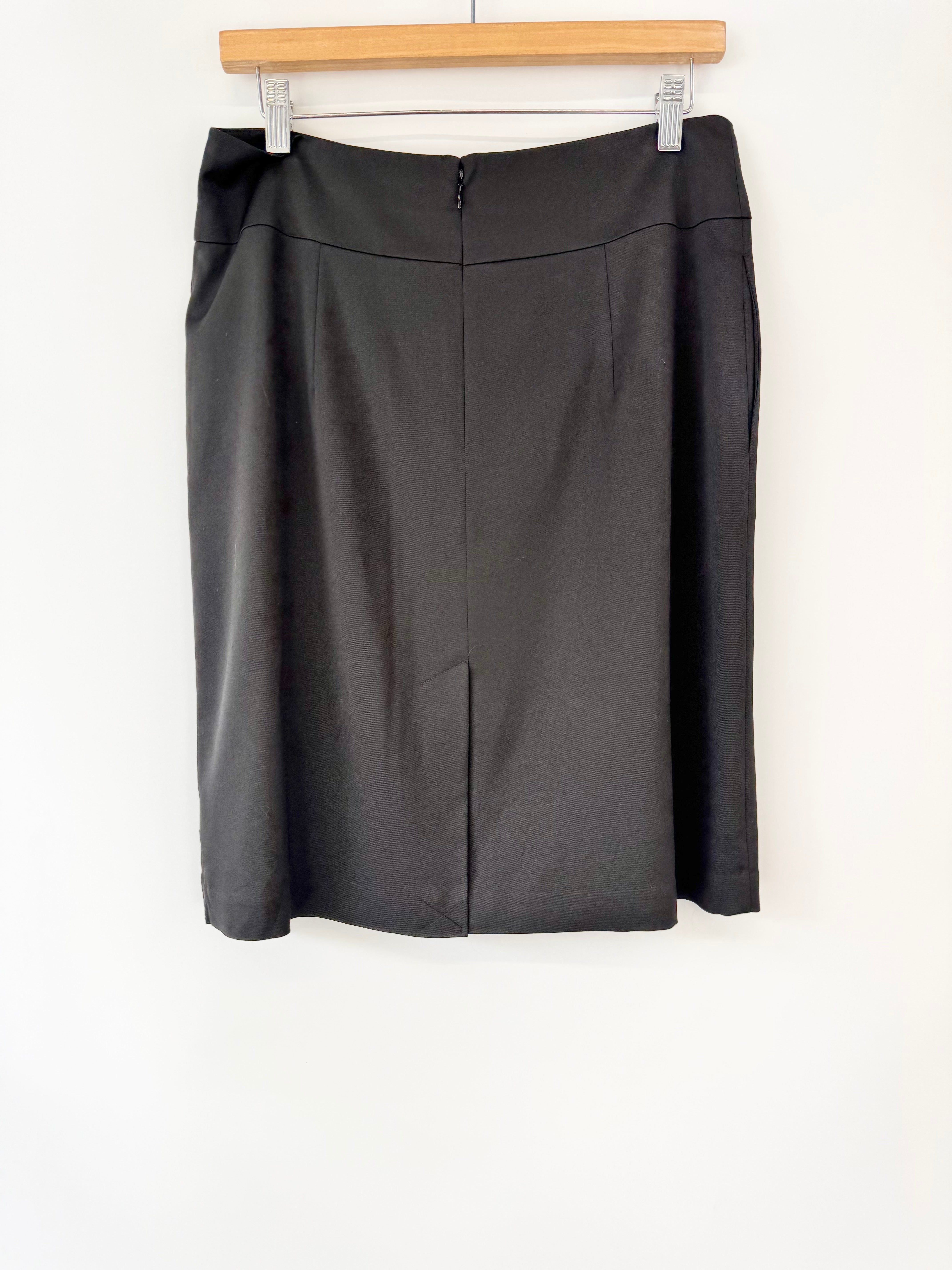 Oroton Black Pleated A-Line Skirt - AU10