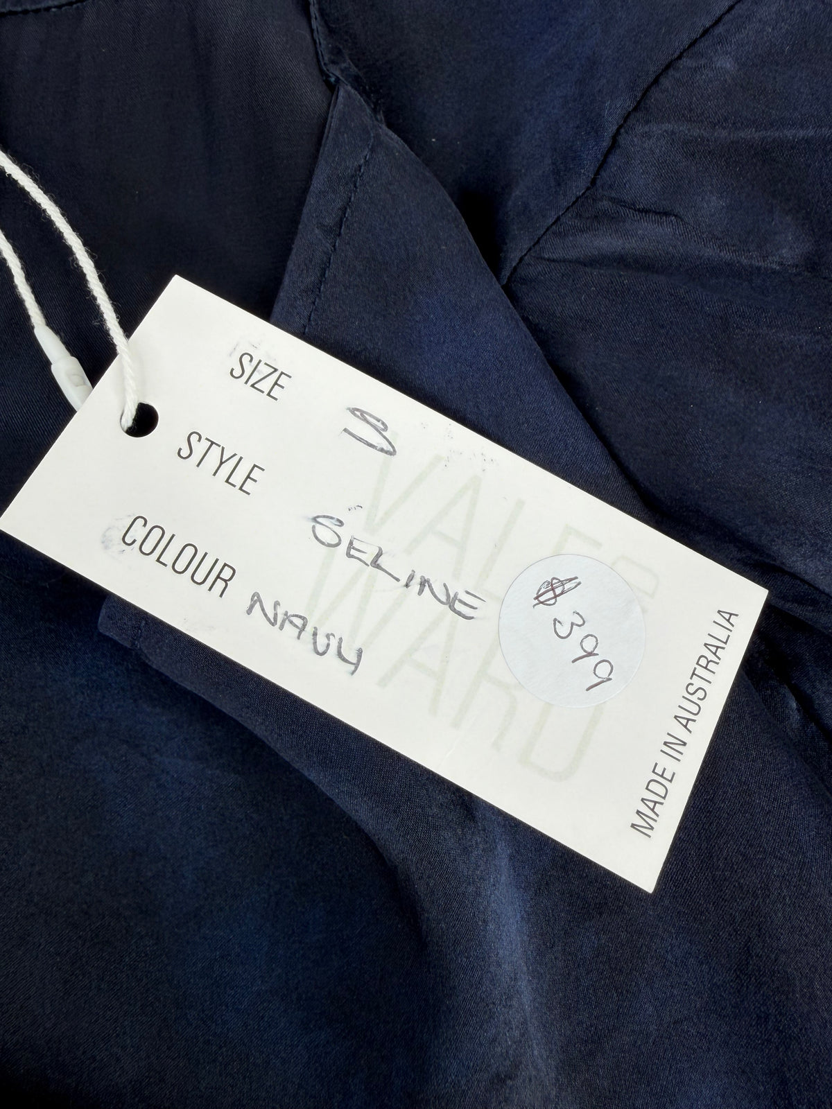Vale & Ward Hand Dyed Navy 'Seline' Silk Tunic NWT - AU8/10