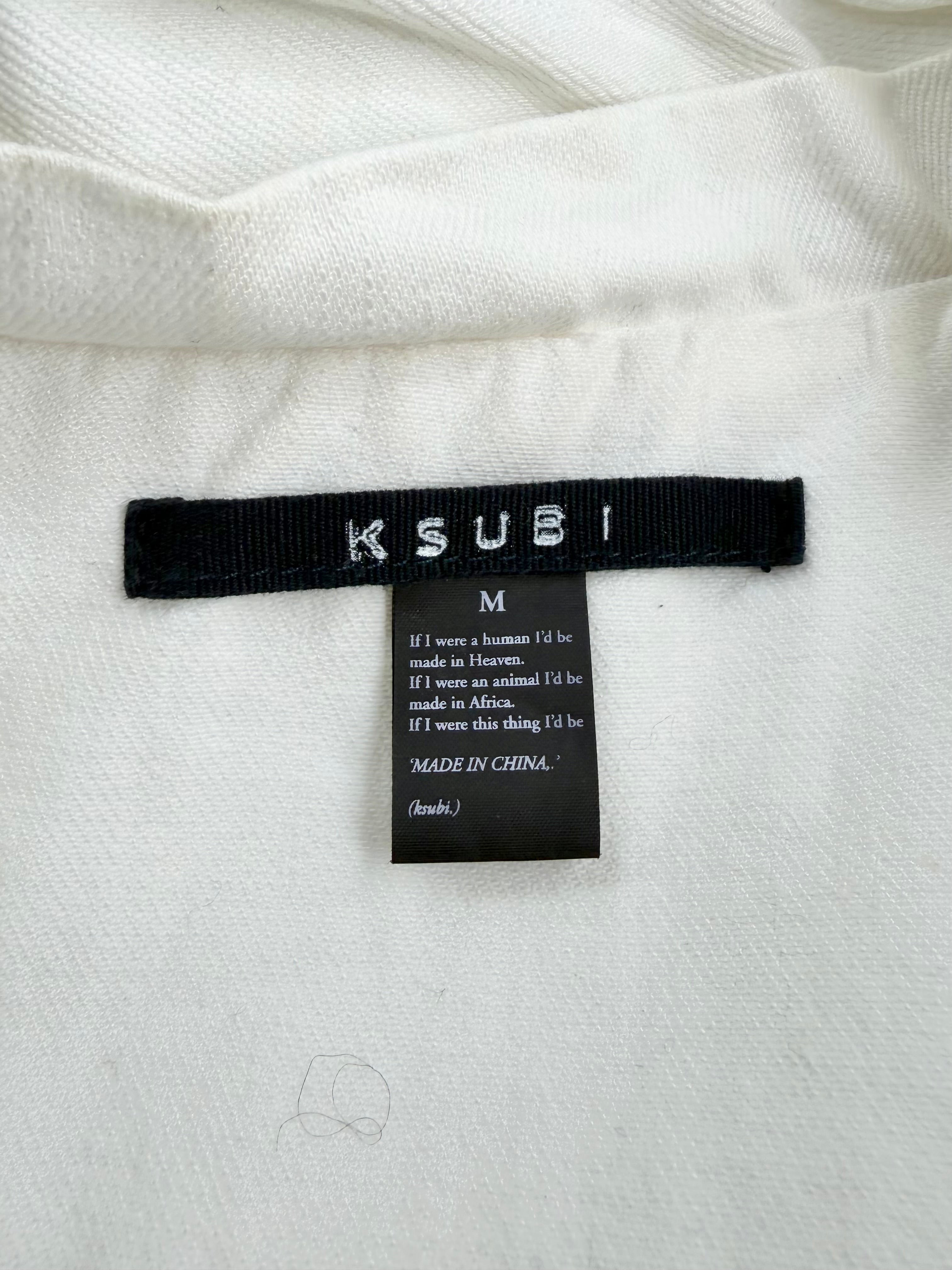 Ksubi Slimline Long White Denim Coat - M