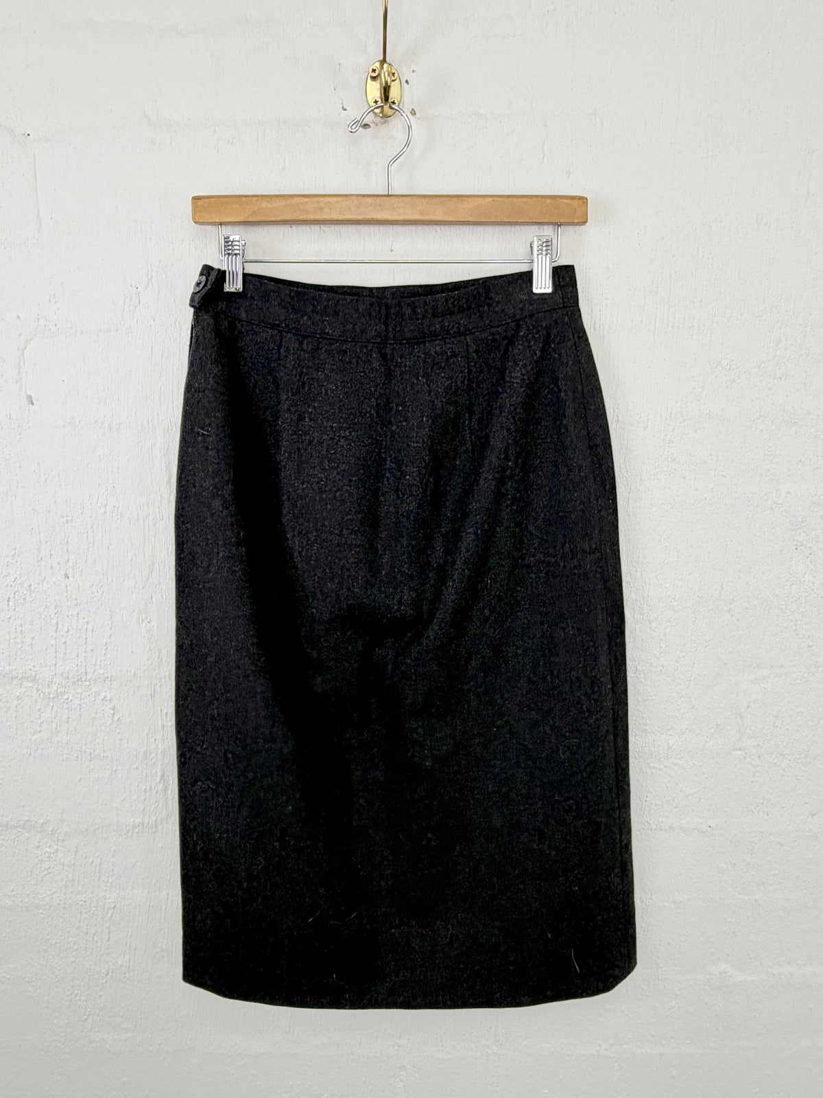 Vintage Escada Grey Wool High Waisted Pencil Skirt - AU8/10