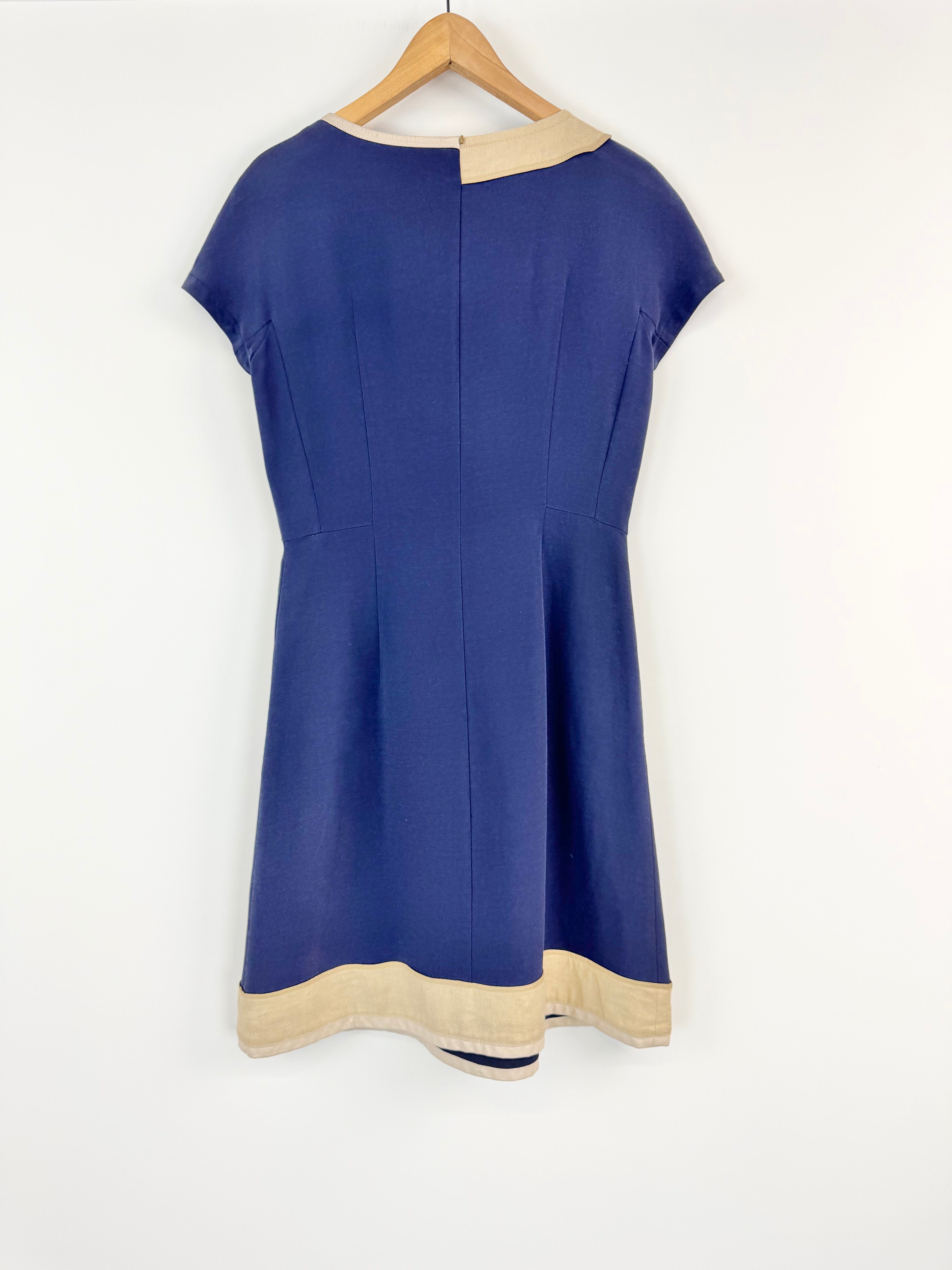 SportMax Blue & Cream Mini Dress - AU8