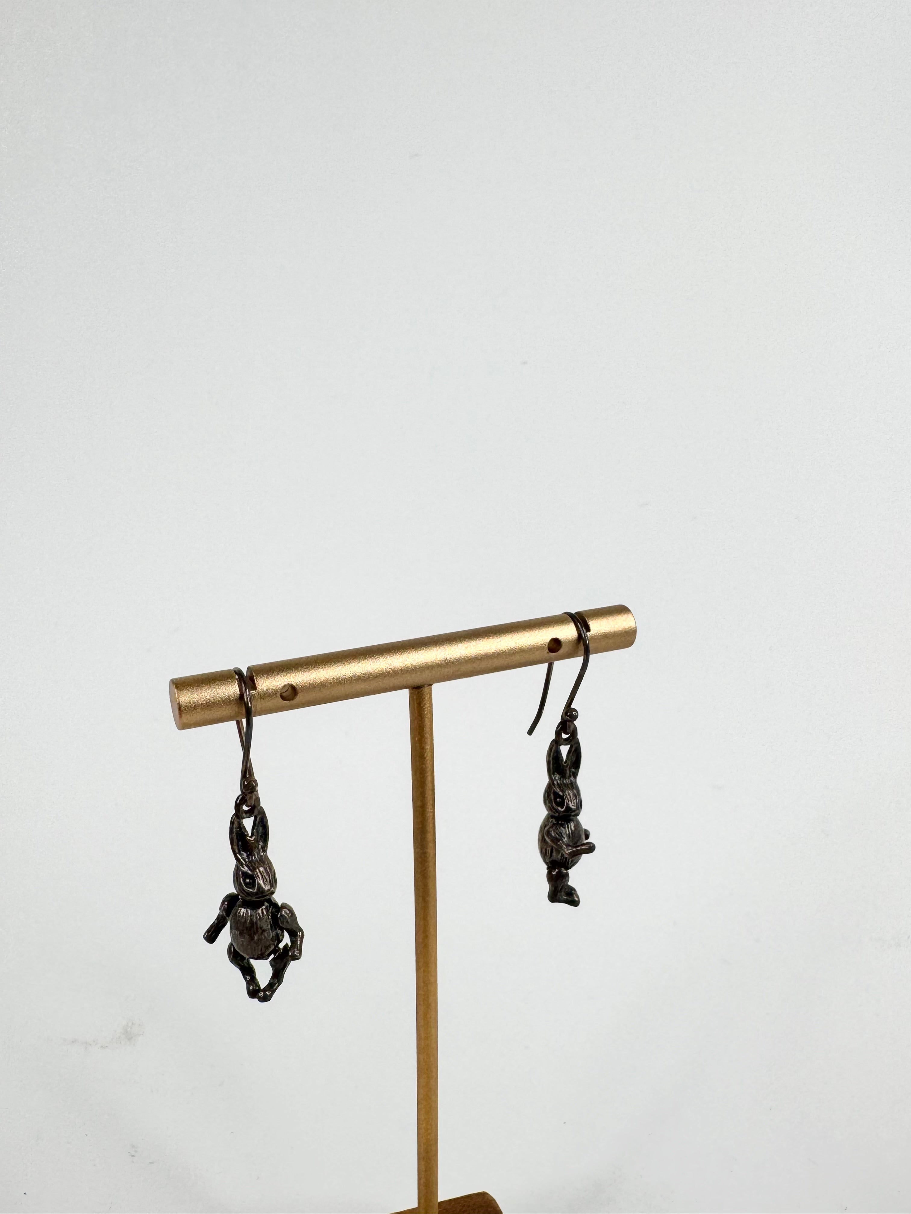 Vintage Silver Rabbit Earrings