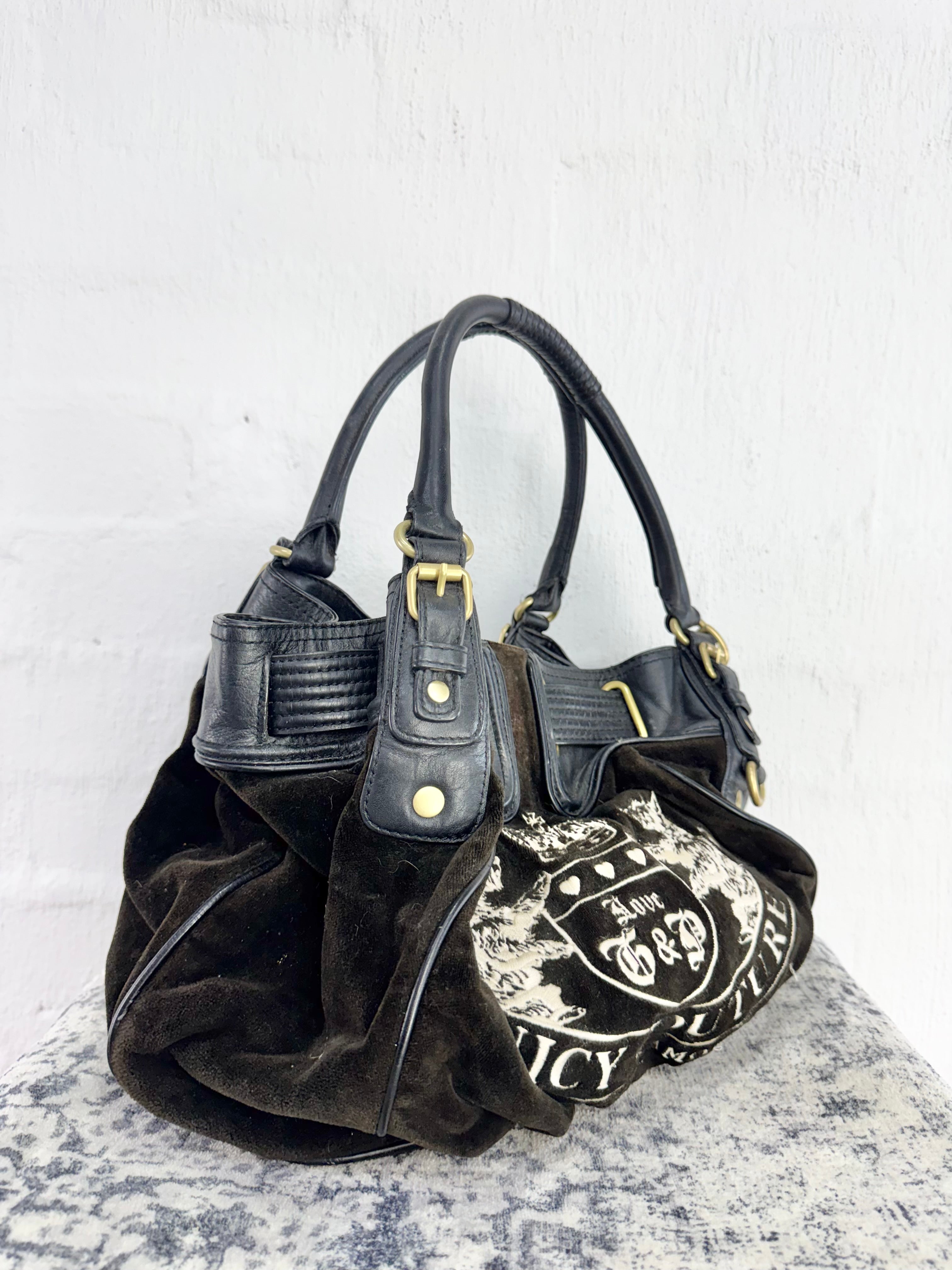 Juicy Couture Brown Velour Y2K Shoulder Bag