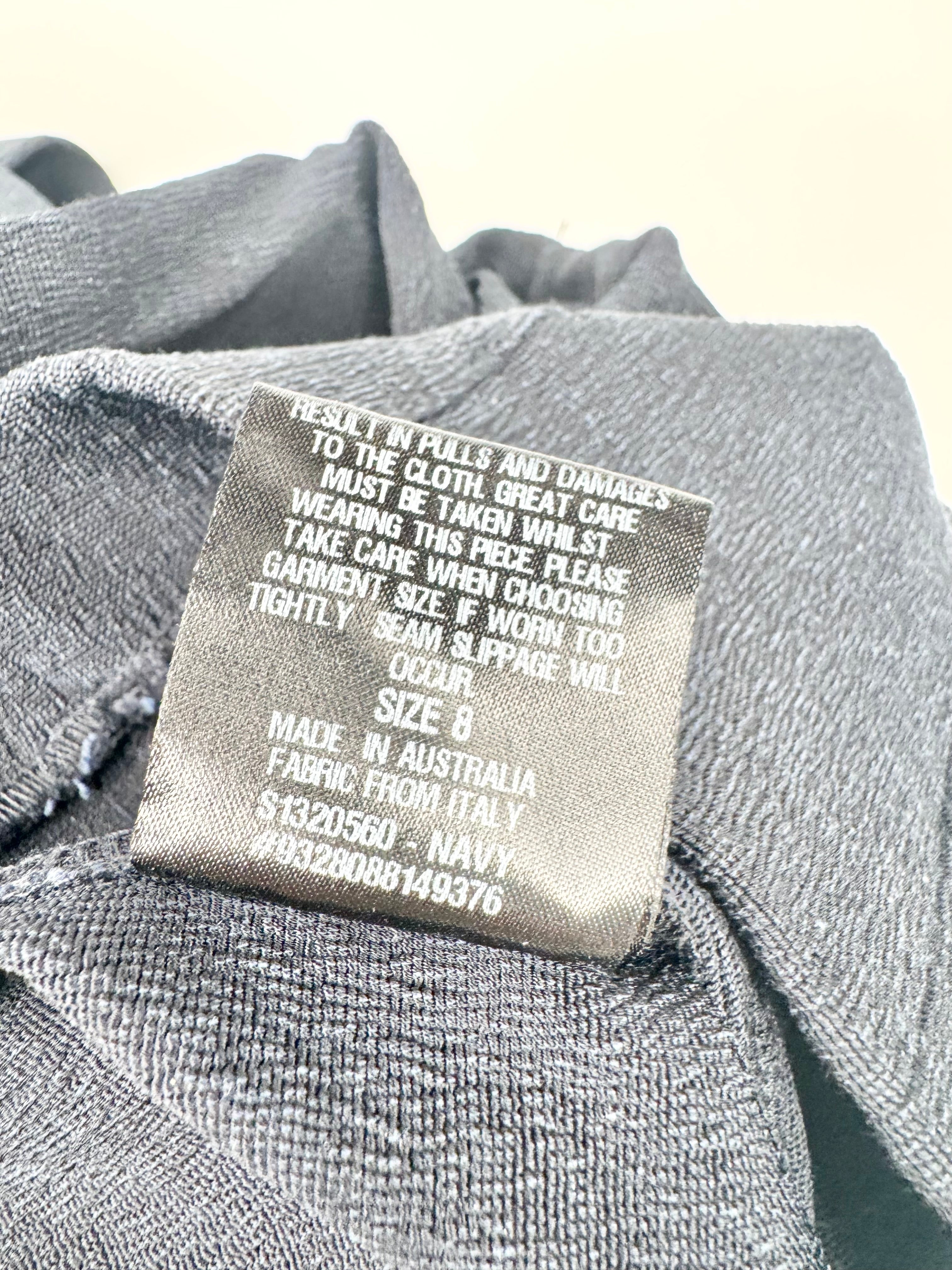 Scanlan Theodore Navy High Waisted Stretch Slacks - AU6/8