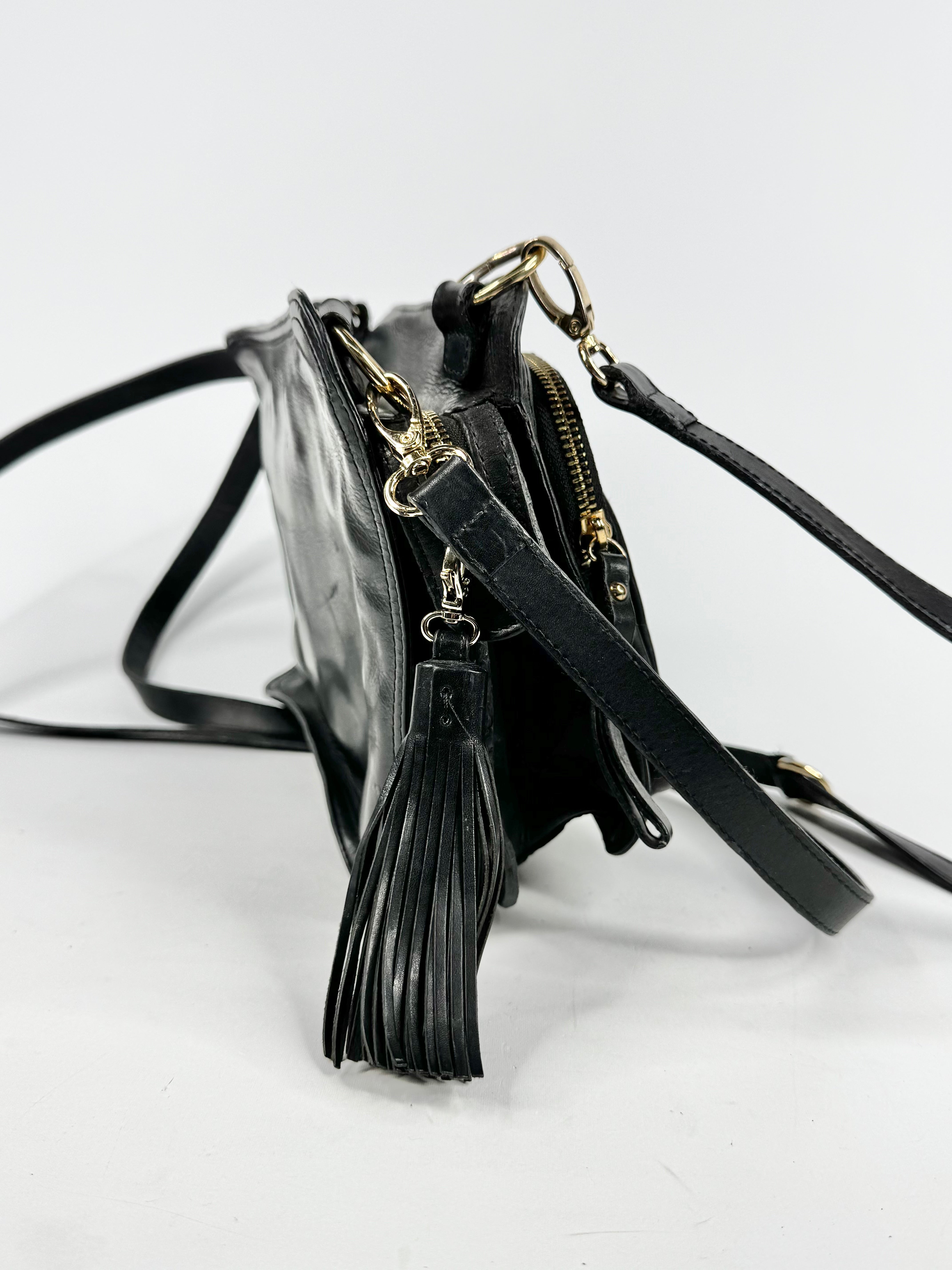 The Horse Black Leather Cross Body Bag
