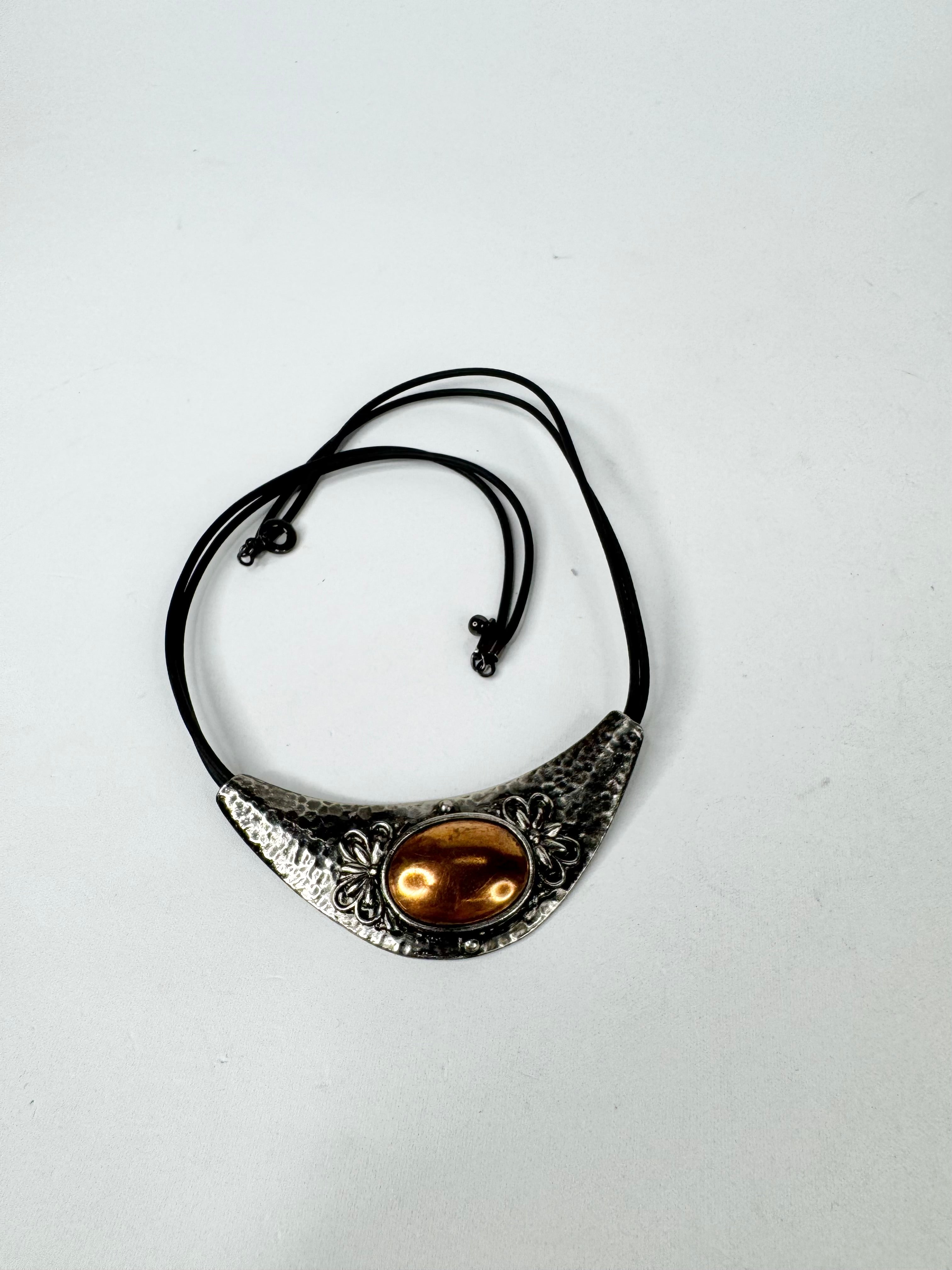 MFW Blackened Metal & Copper Toned Necklace