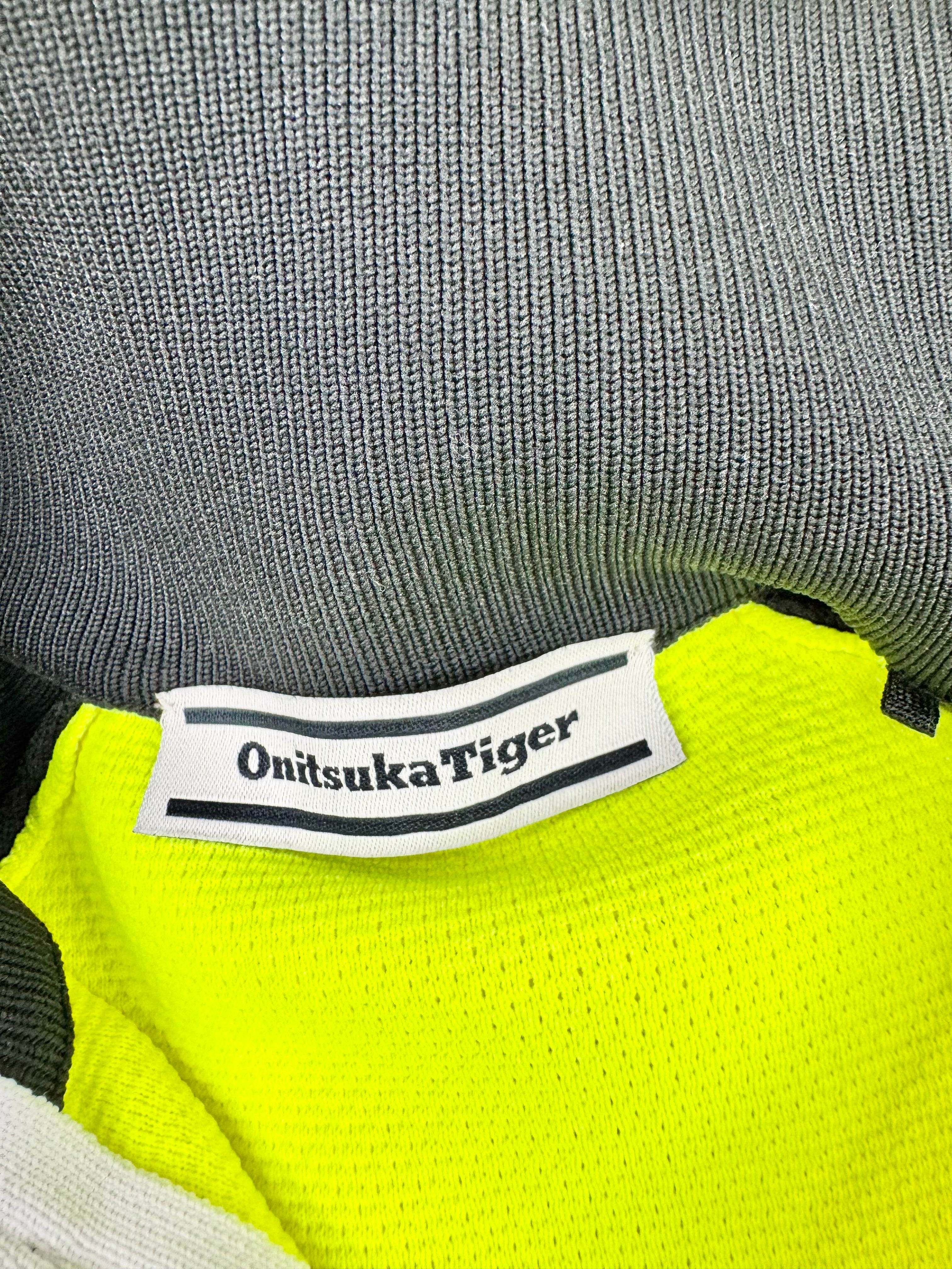 Onitsuka Tiger Flurecent Lime Green Zippered Jacket - Size M