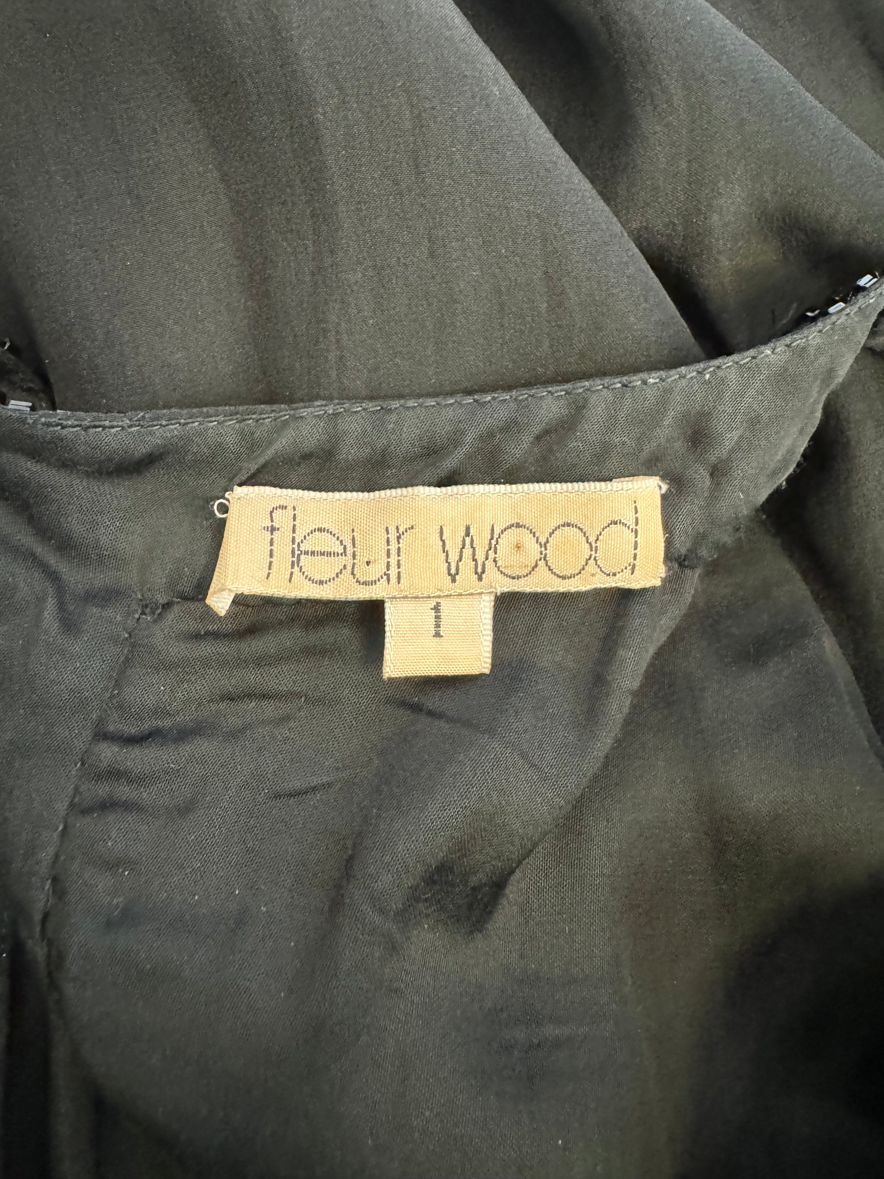 Fleur Wood Black Beaded Midi Dress - AU8/10