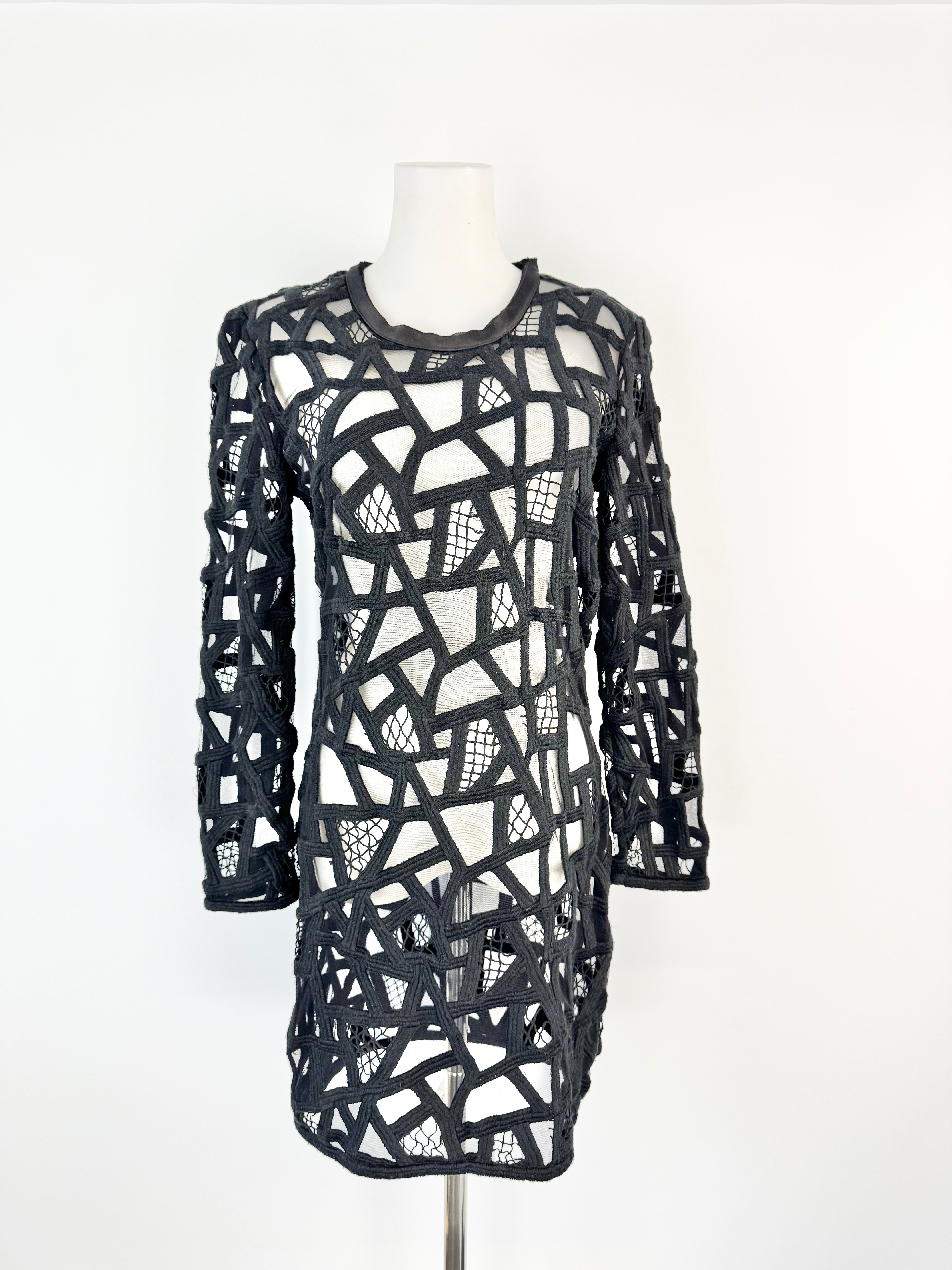 Iro Black Long Sleeve Lace Dress - AU10