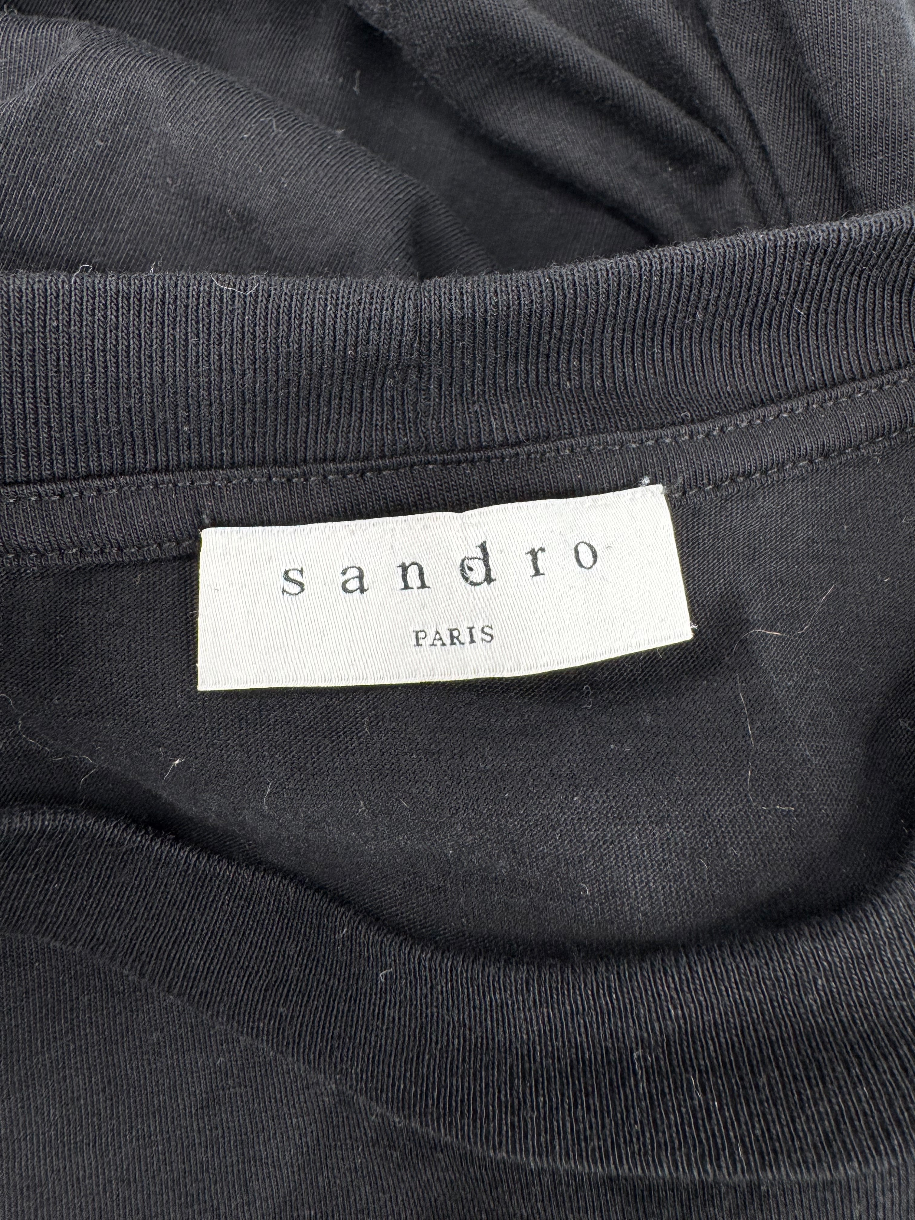 Sandro Black 'Nevada Watch Your Magic Grow' Embroidered T-Shirt - AU10