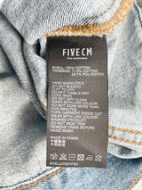 Five CM Two-Tone Split Hooded Denim Jacket - M