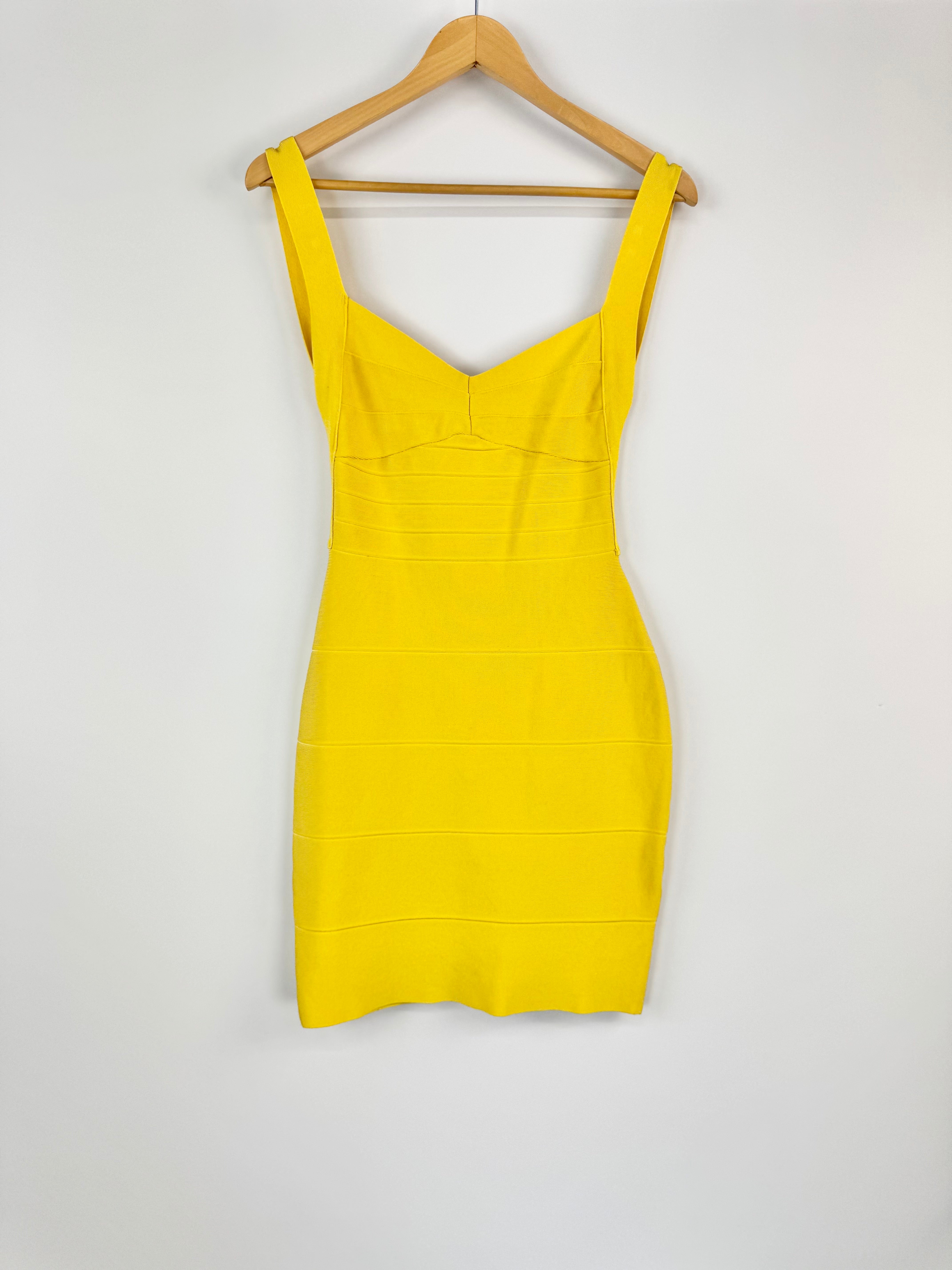 Herve Leger Canary Yellow Bandage Bodycon Dress - AU8