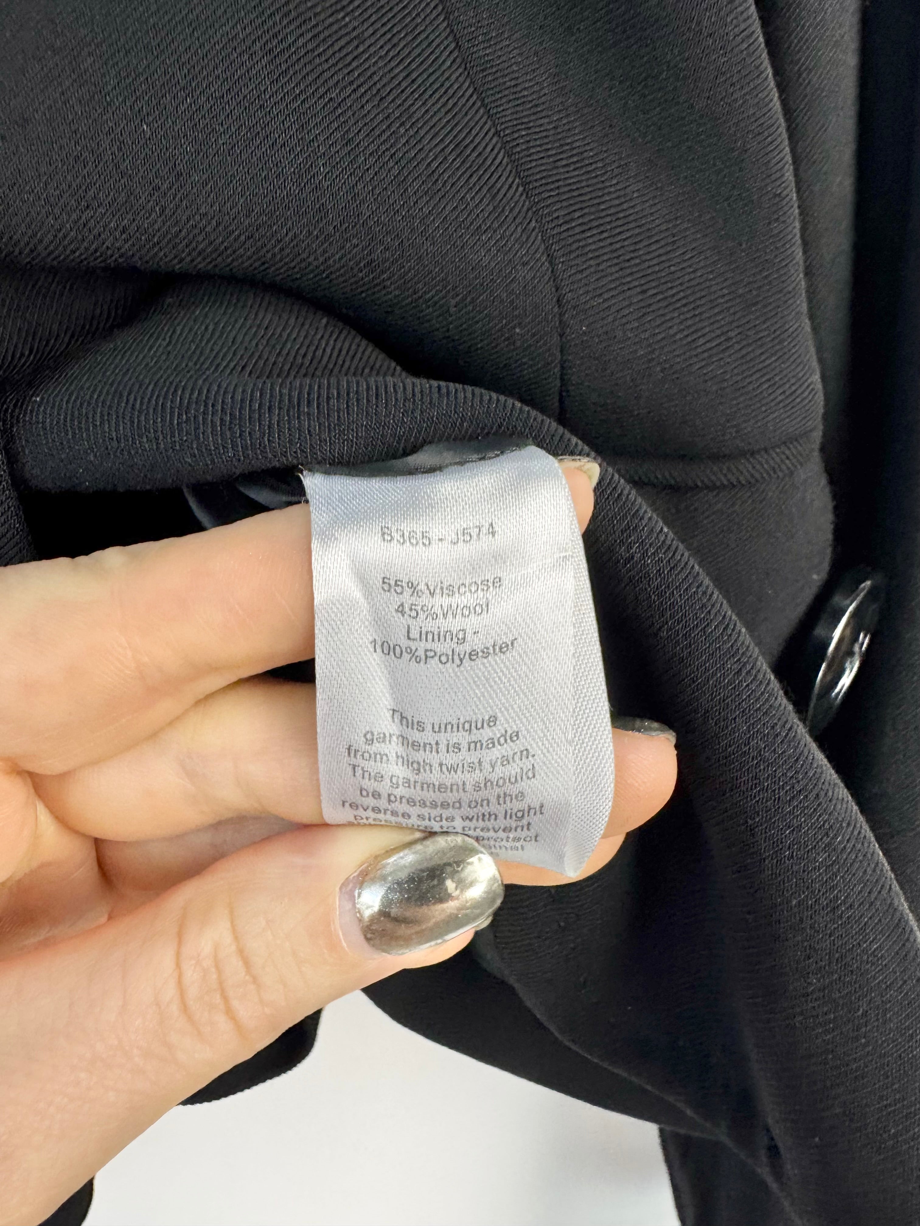 Anna Thomas Black Retro Style Wool Blend Jacket - AU14