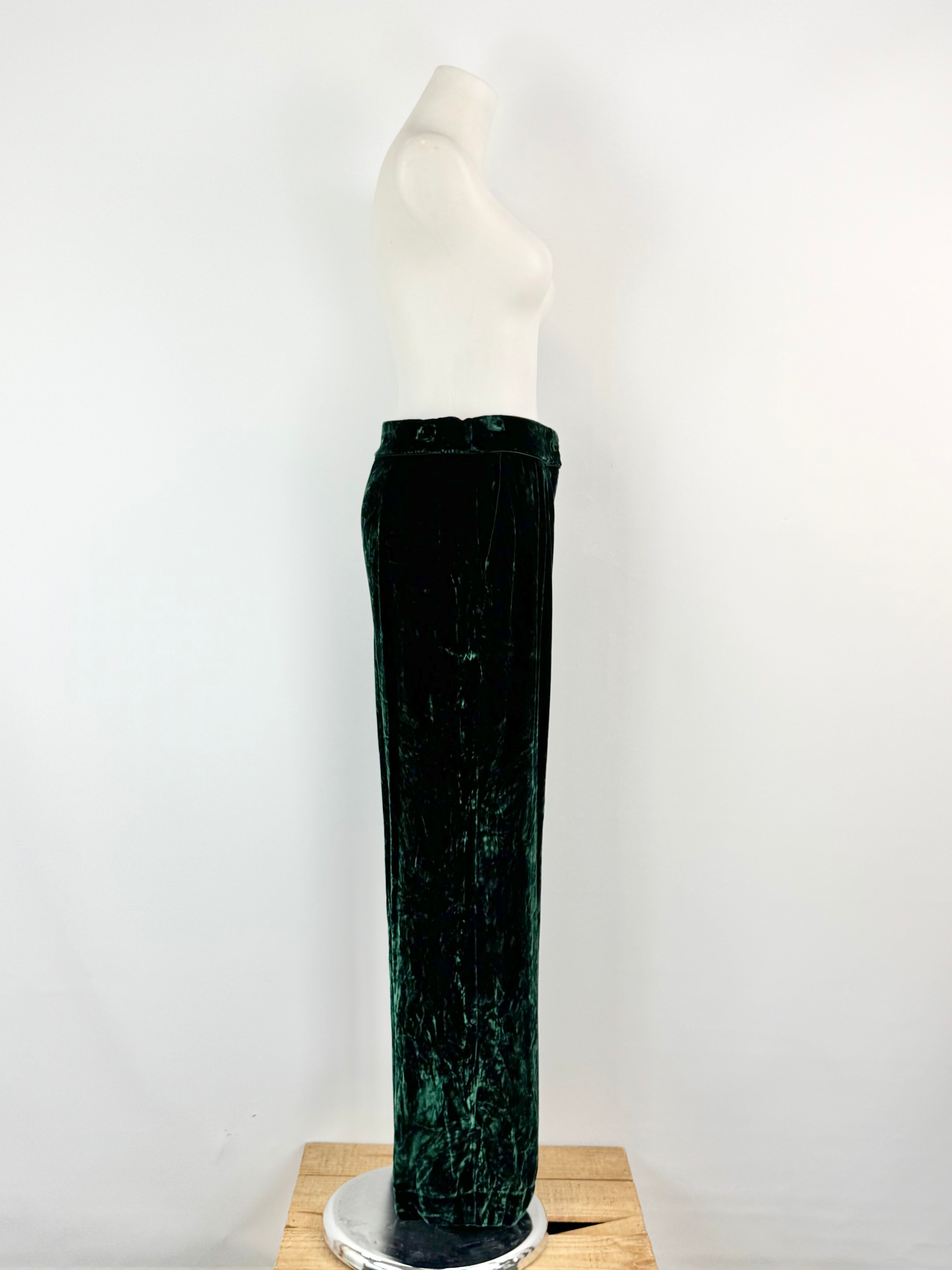 Sleep with Jacques Forest Green Crushed Velvet Slacks - AU8