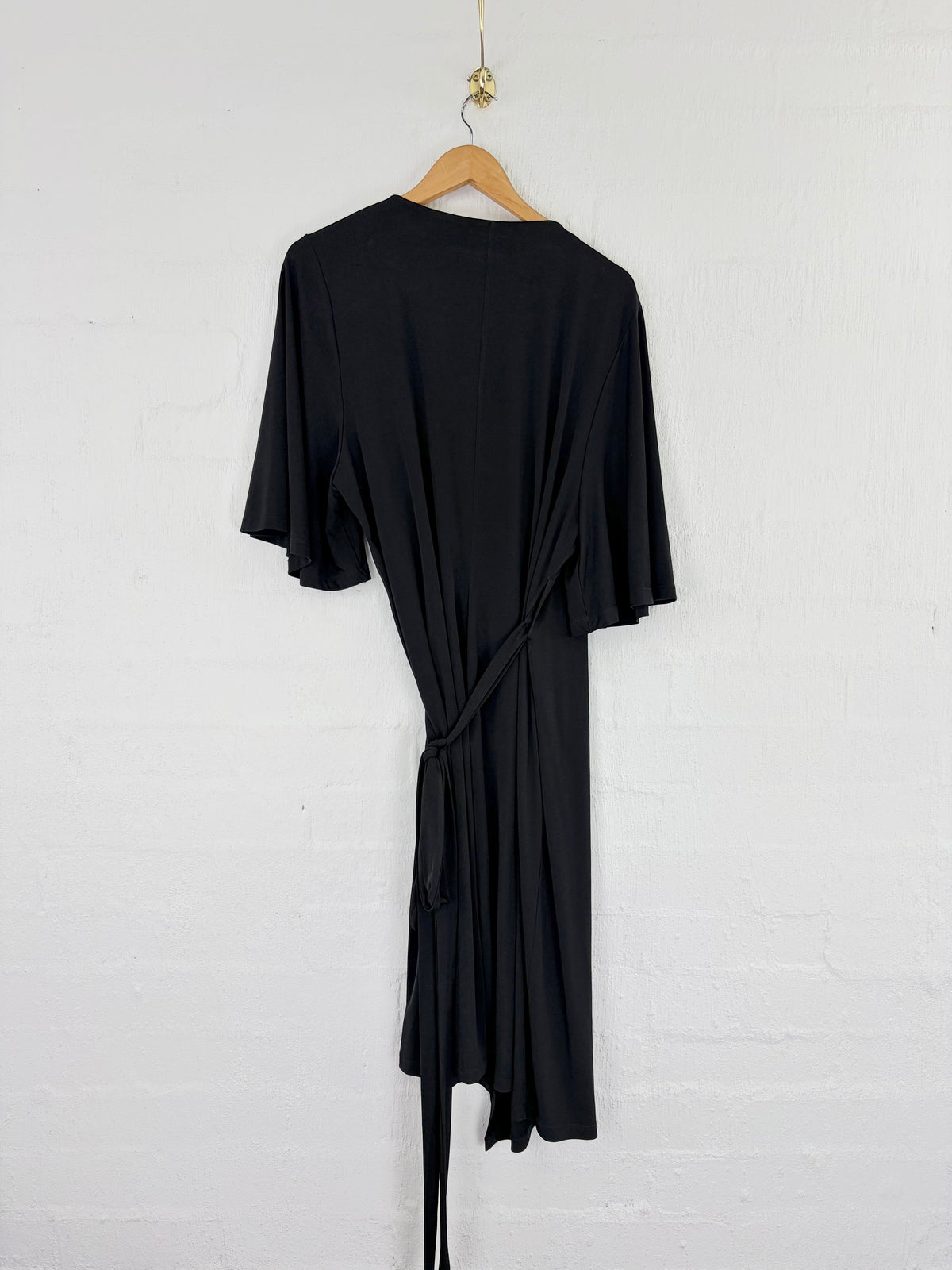 Harlow Black Jersey Wrap Dress - AU14