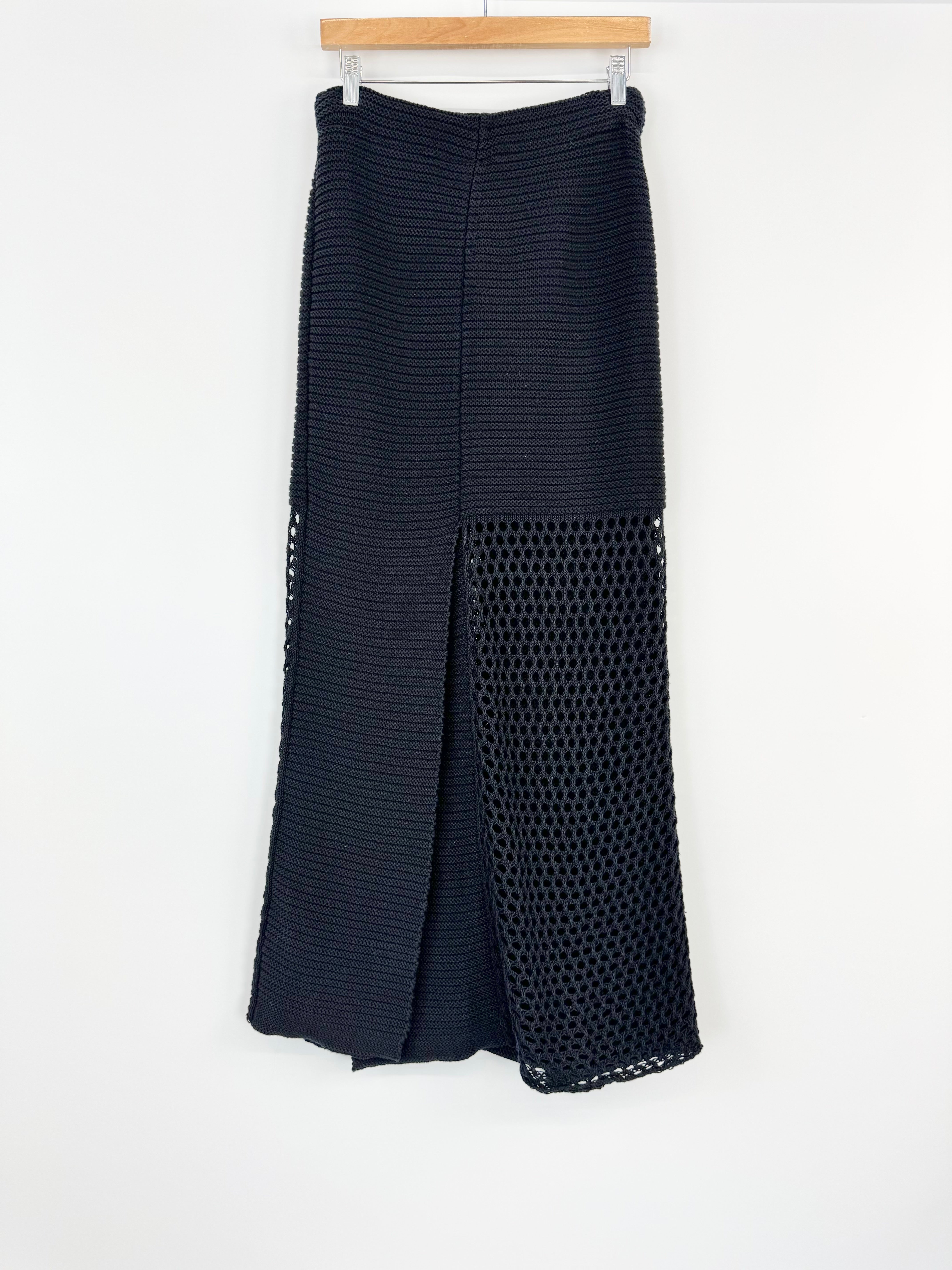Malene Birger Long Black Cotton & Linen Blend Maxi Skirt - AU8