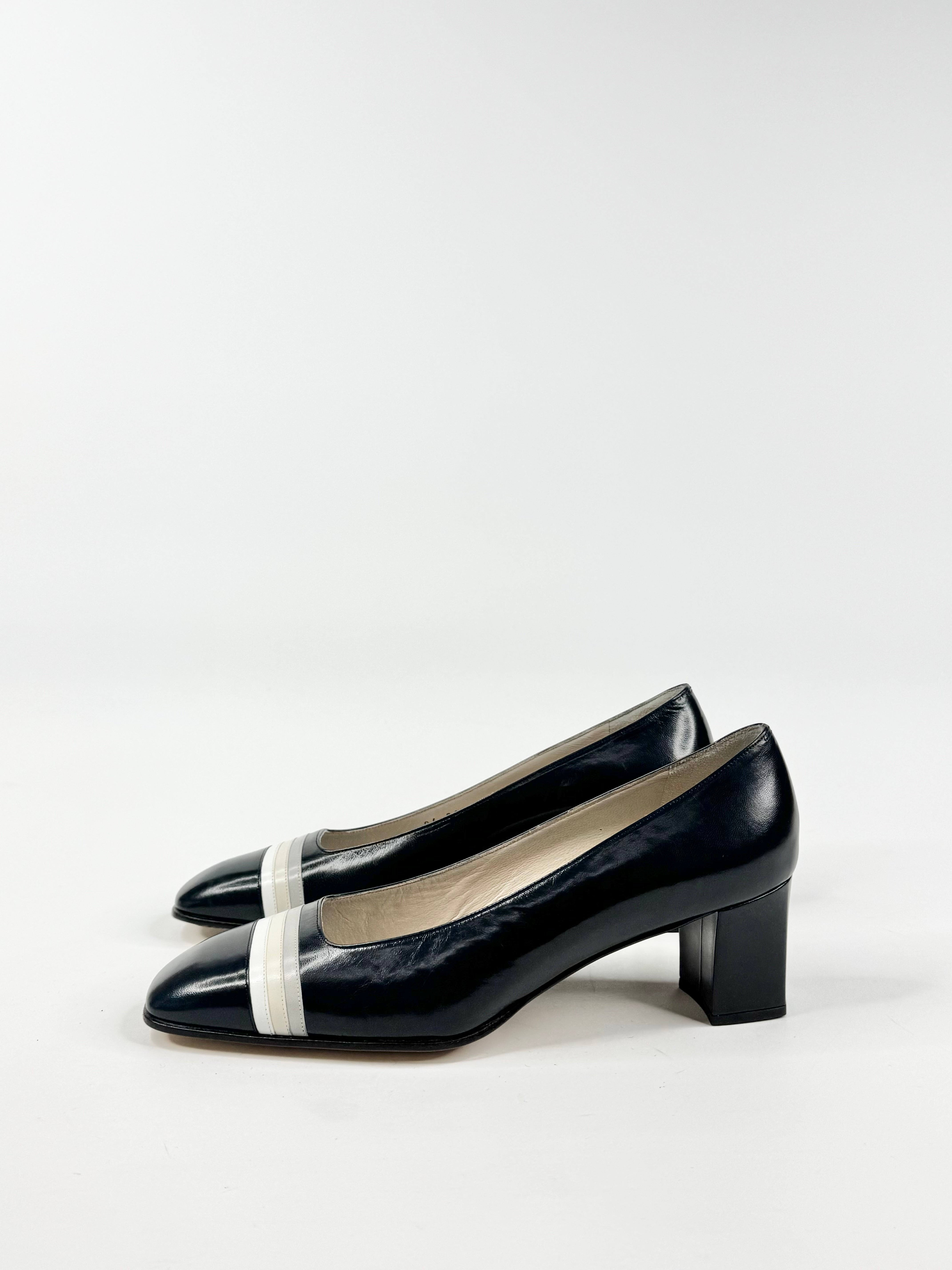 Bally Navy Striped Pumps - EU39