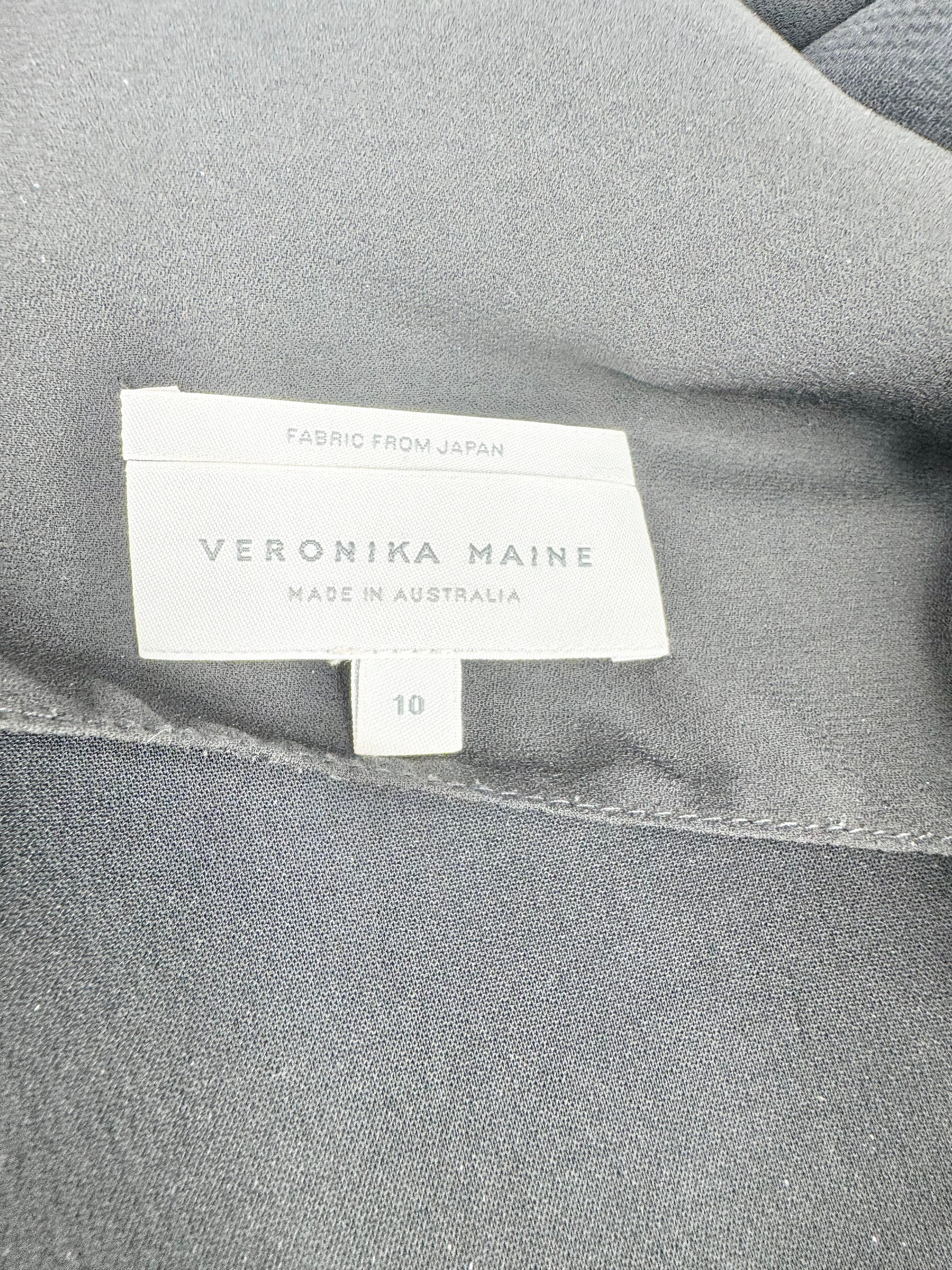 Veronika Maine Black Wide Leg Sleeveless Jumpsuit - AU10