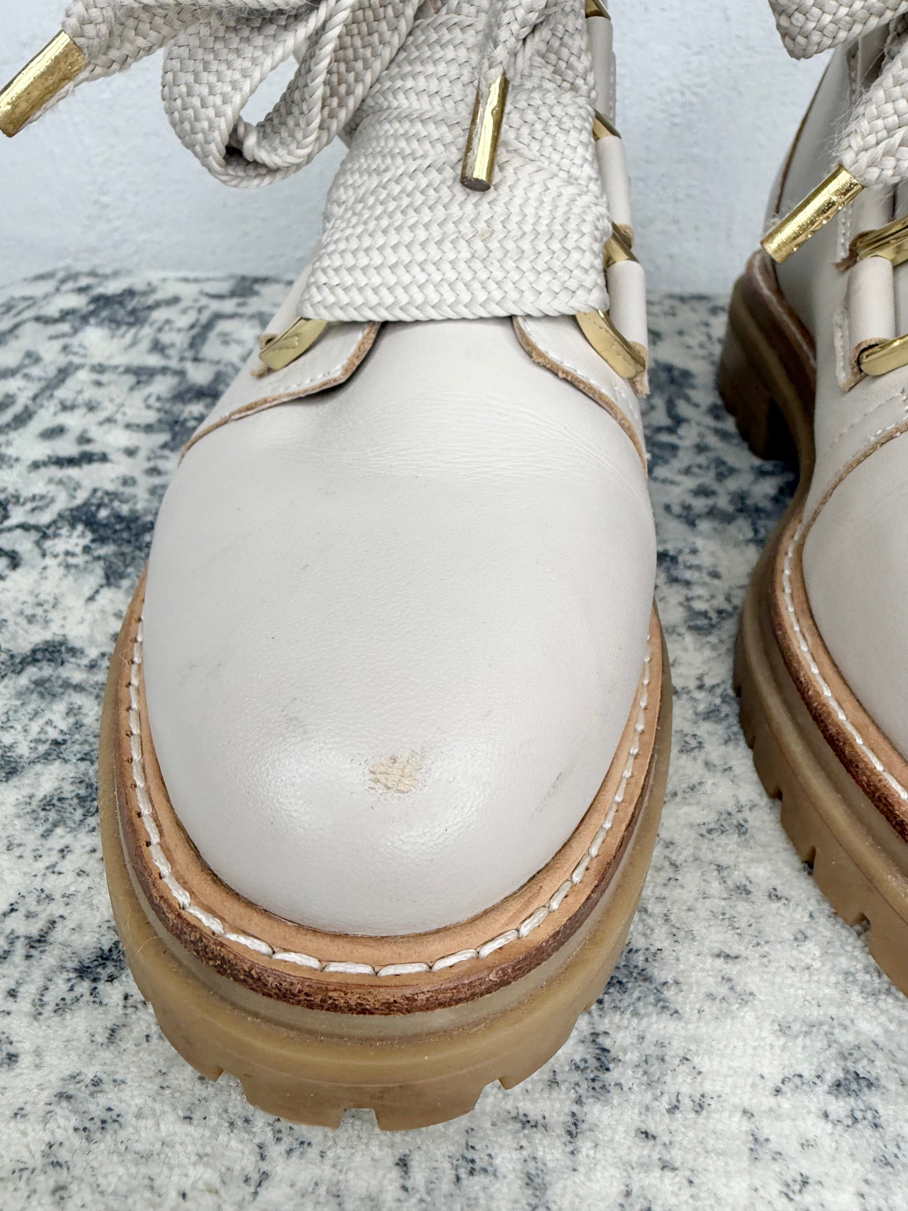 Jo Mercer Cement Wide Lace Boots - EU37