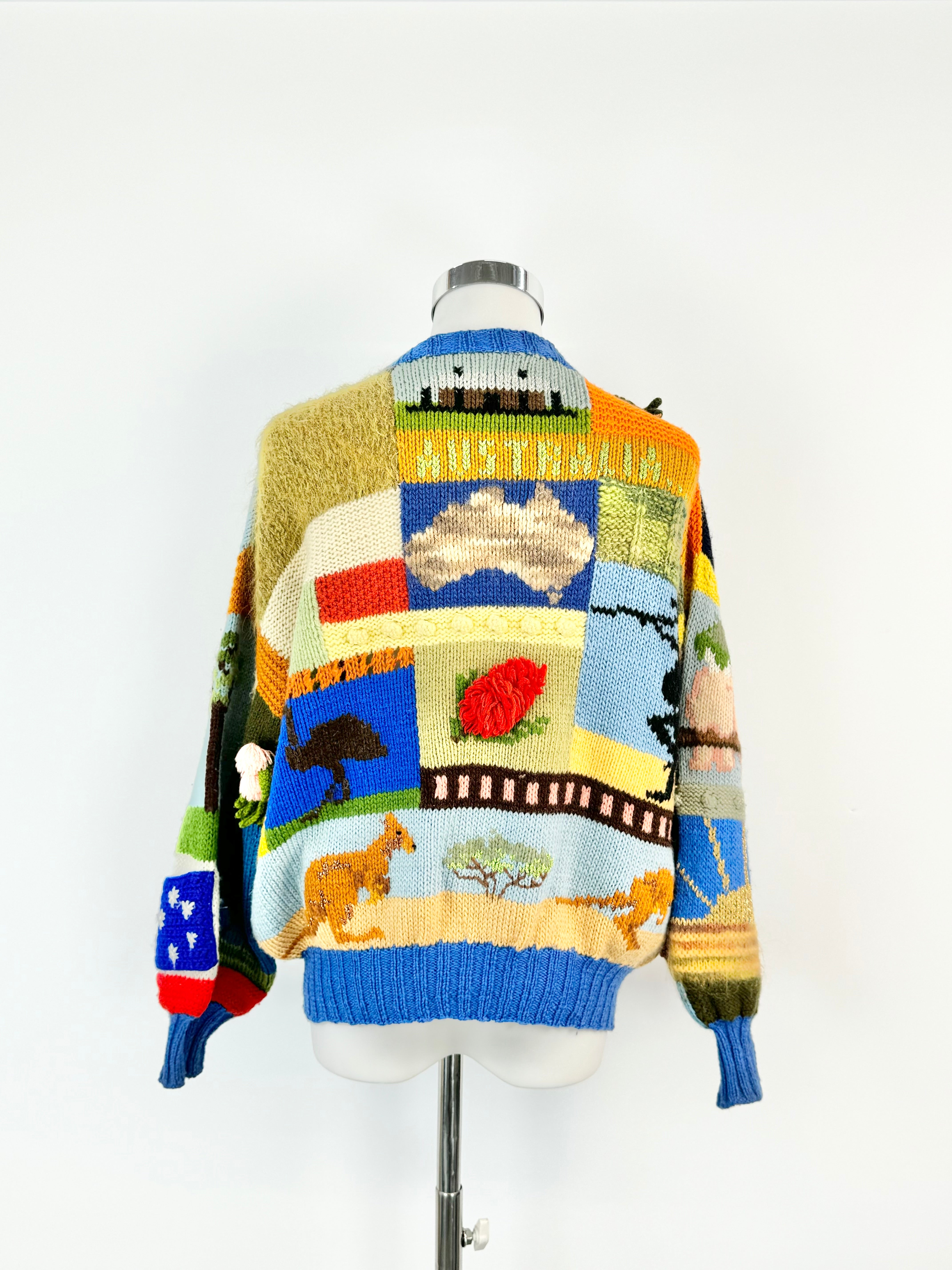 Vintage Patchwork Knit Melbourne Cardigan - AU8/10
