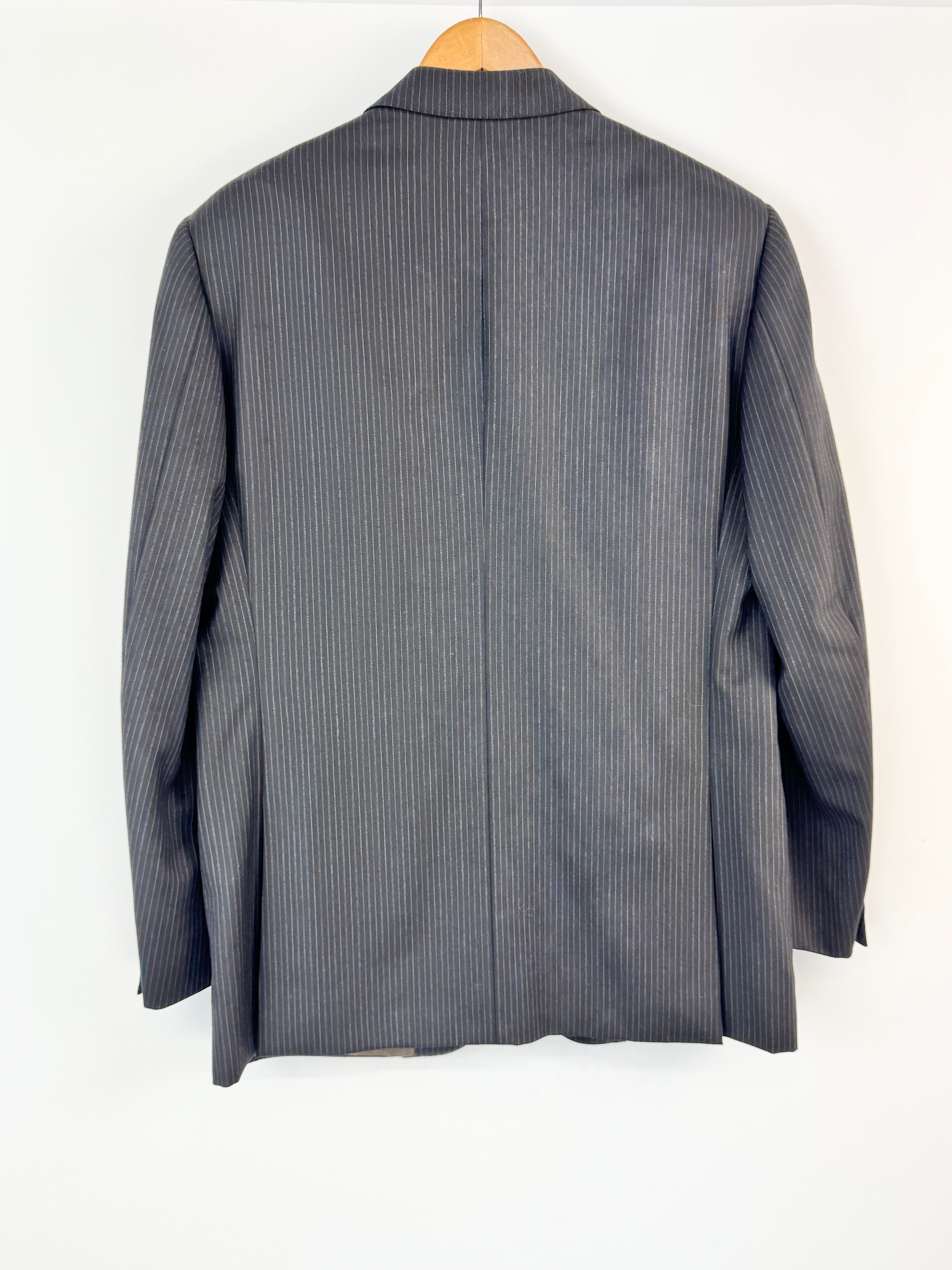 Pal Zileri Charcoal Pinstriped Wool Blazer - L