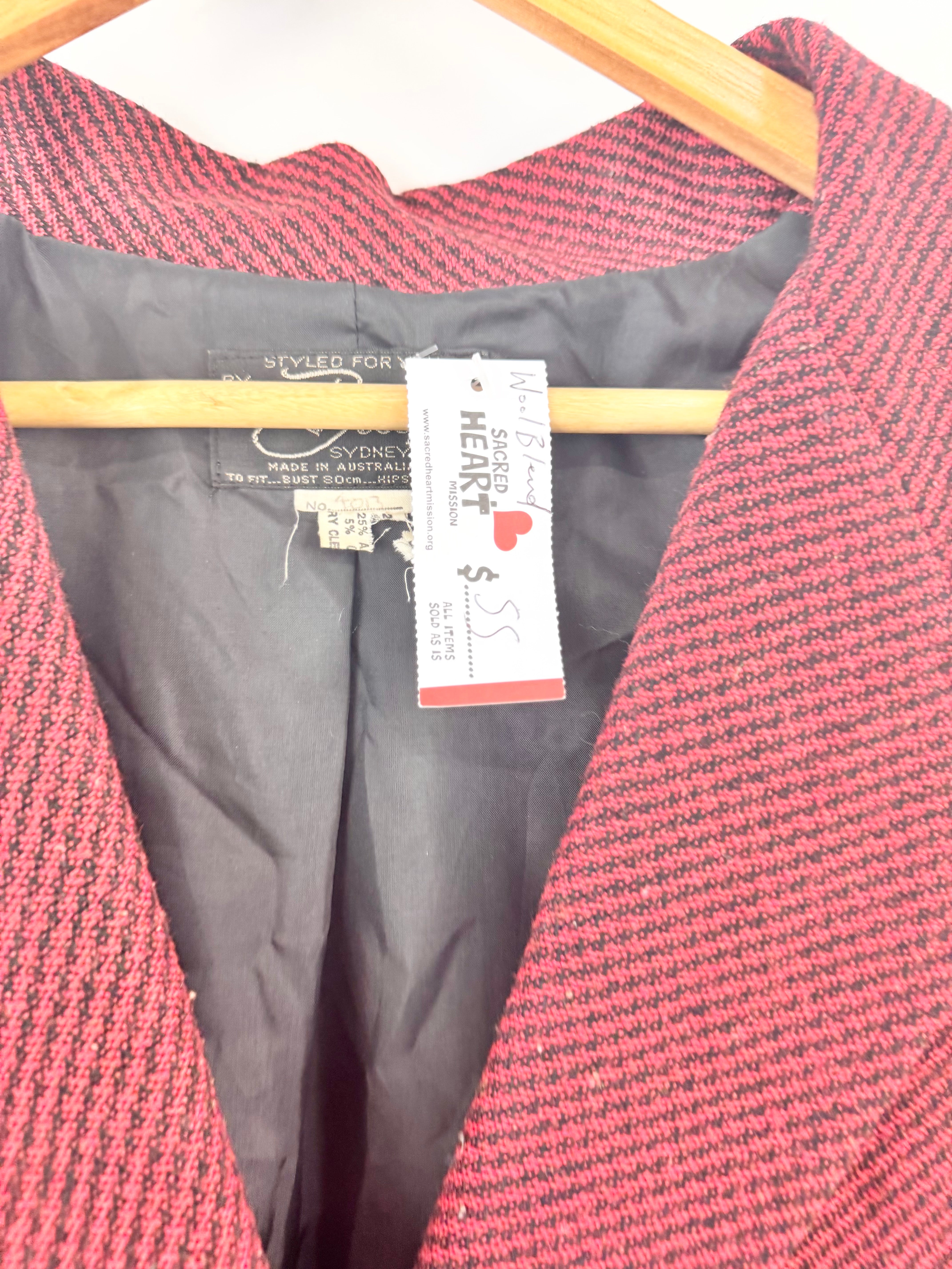 Vintage Barry Joseph Red & Black Jacket - AU12/14