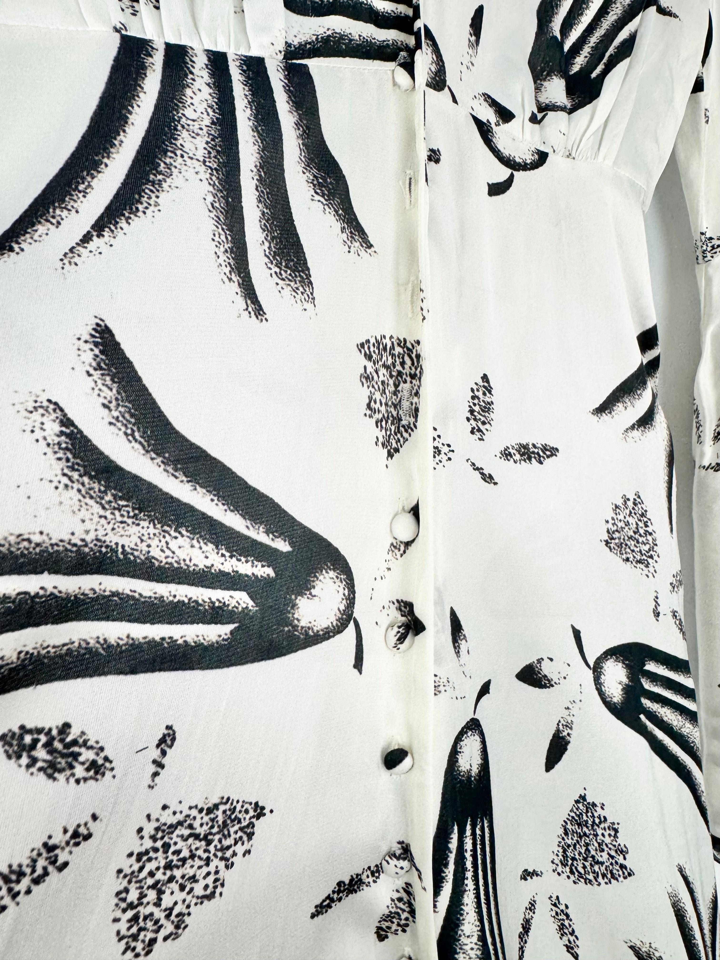 by TiMo Black & Whtie Deco Flowers Maxi Dress NWT - AU4/6