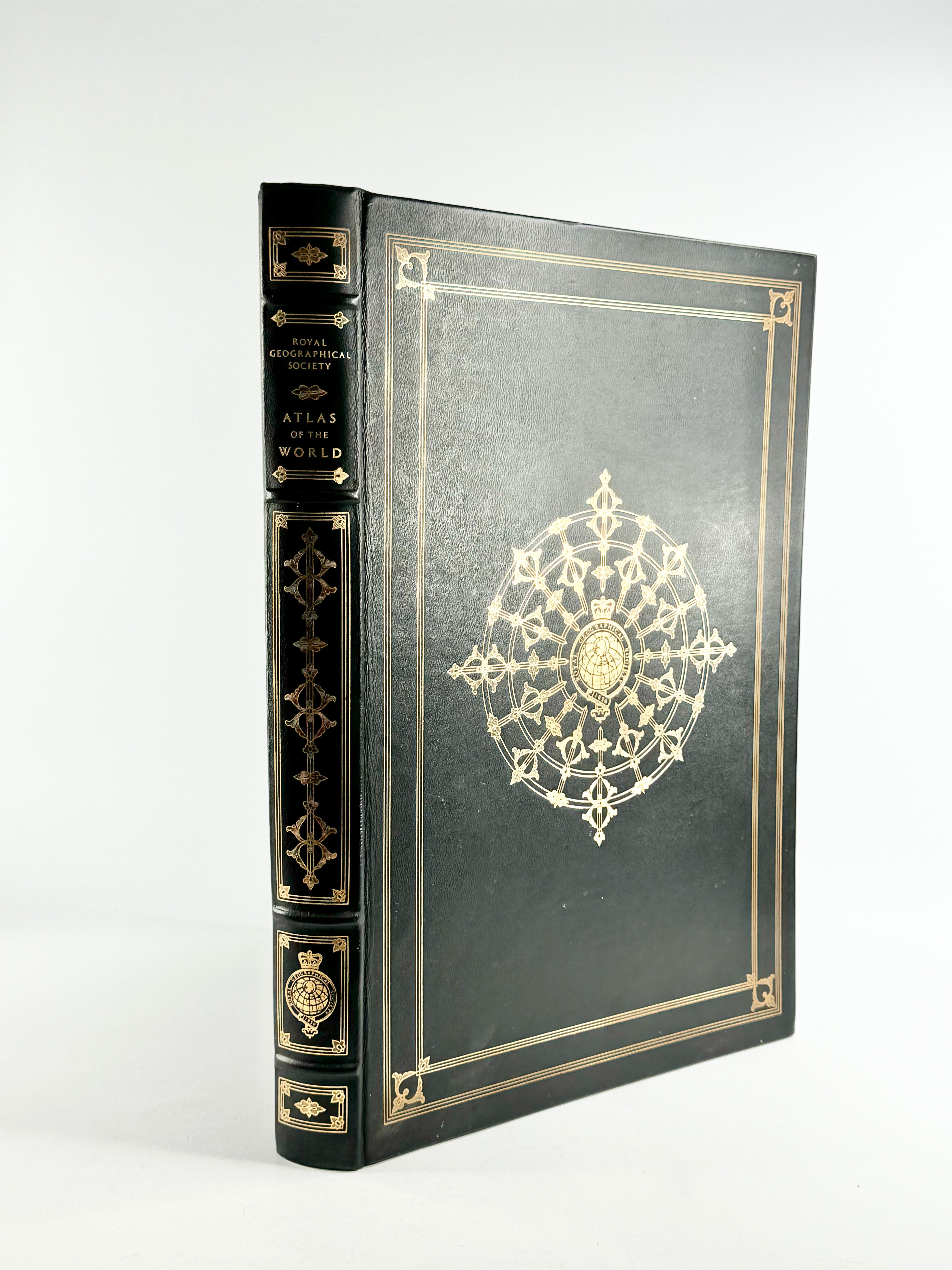1983 Royal Geographical Society Leather Bound Atlas Book