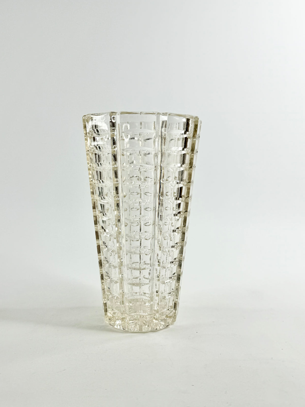 Mid Century Cut Glass Vase