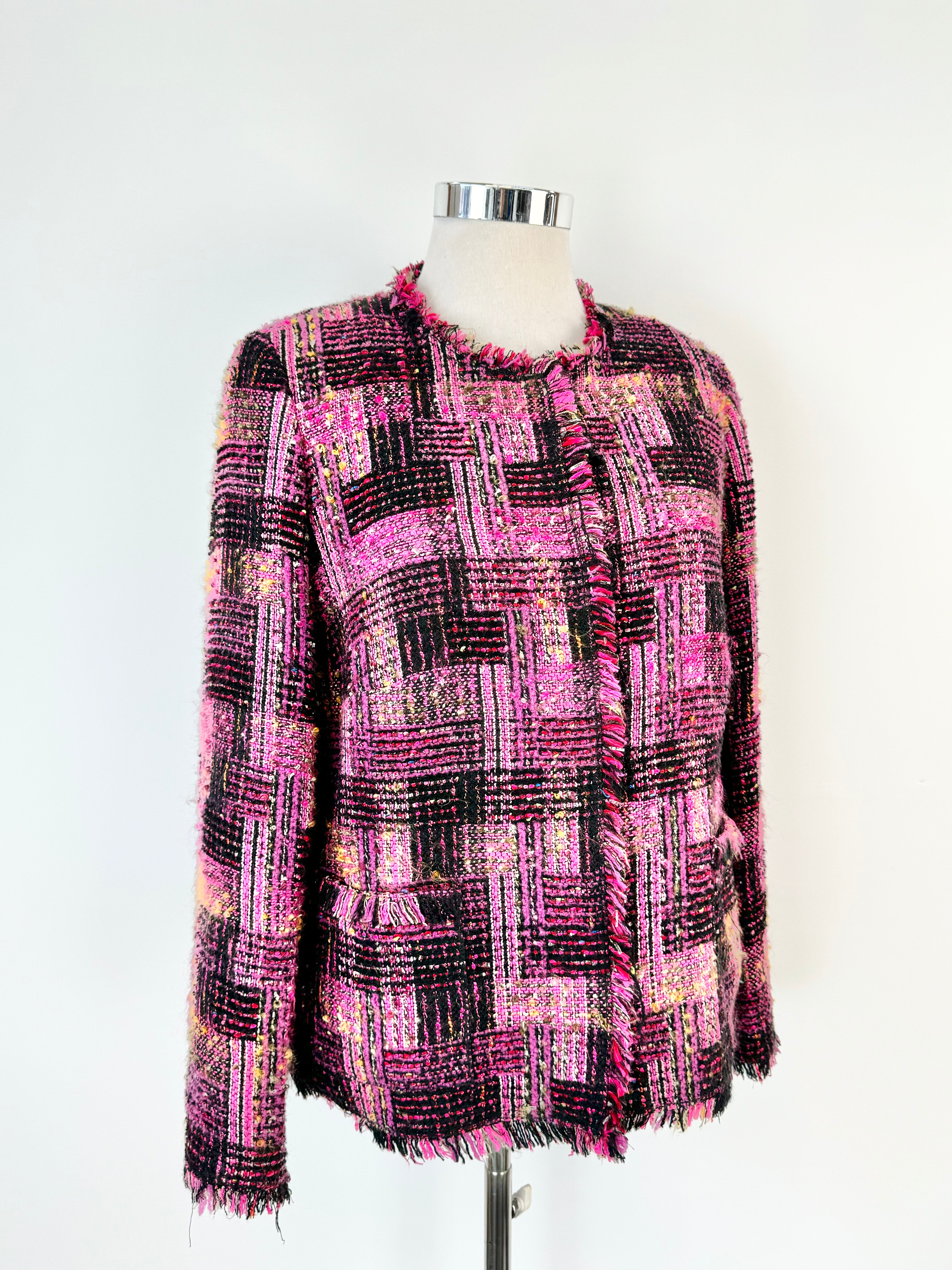 Basler Hot Pink Tweed Blazer - AU16/18