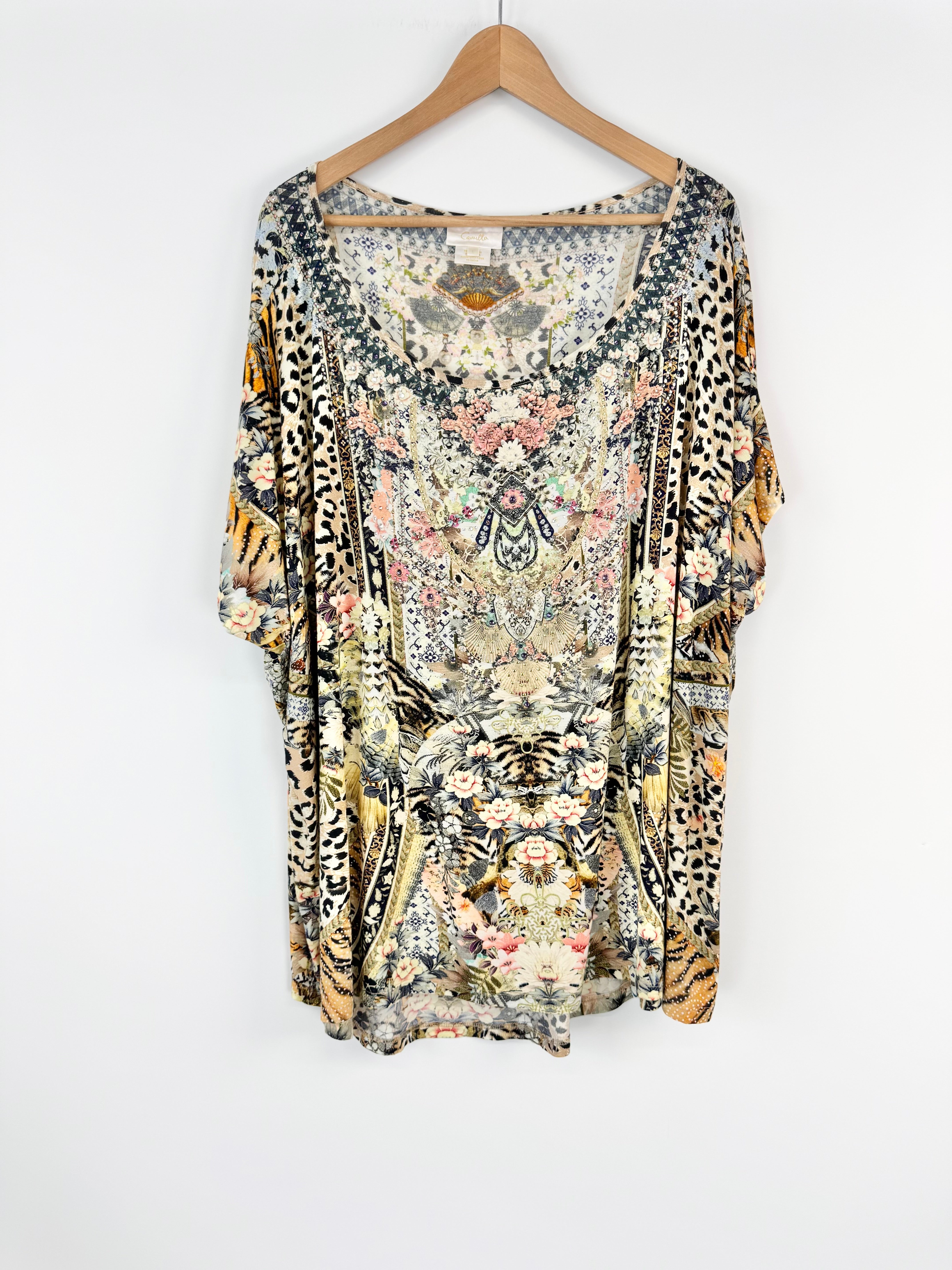 Camilla 'Moto Maiko' Tiger Patterned Soft Relaxed Fit Top - AU12/14