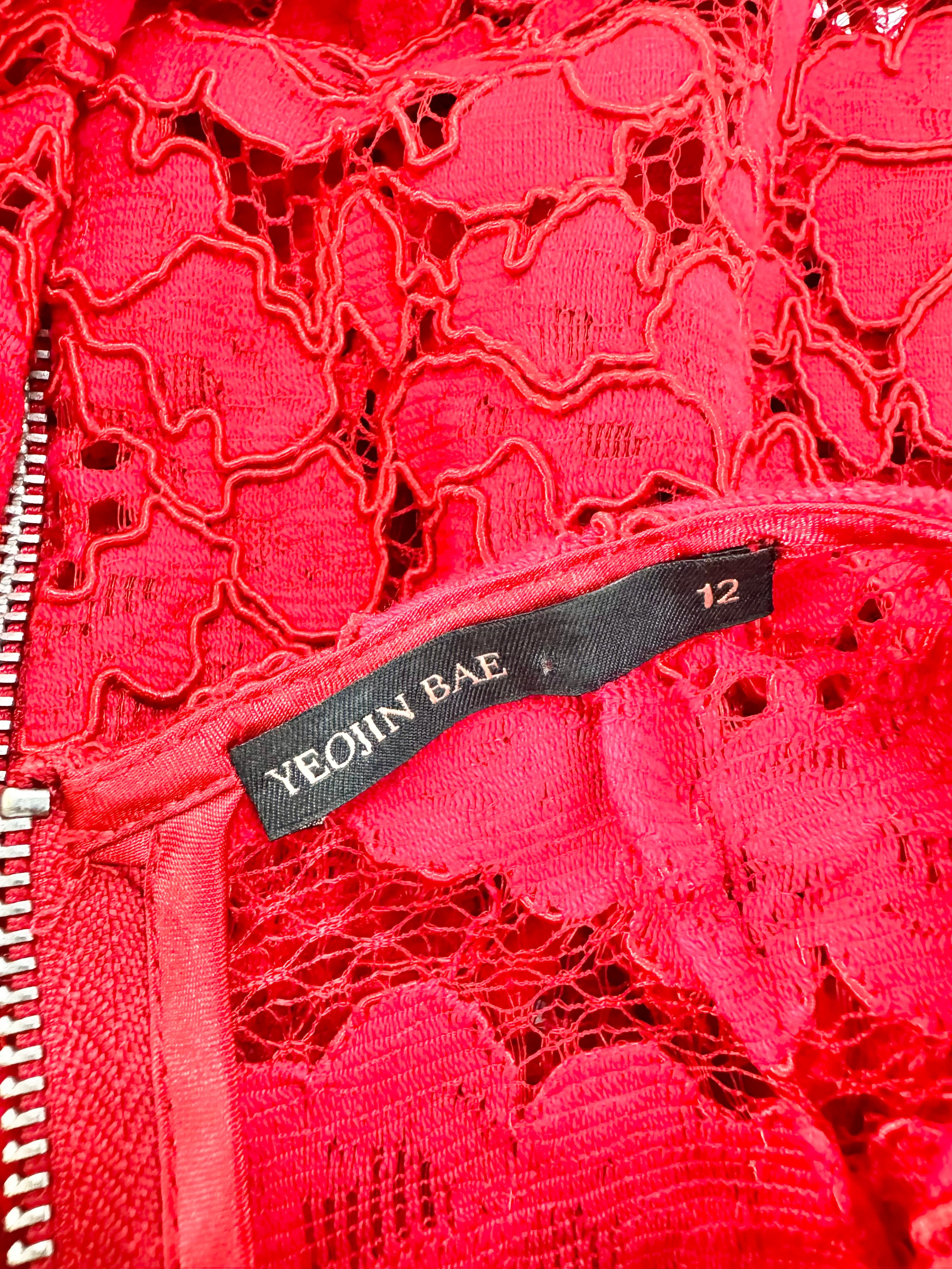 Yeojin Bae Crimson Lace Dress - AU12