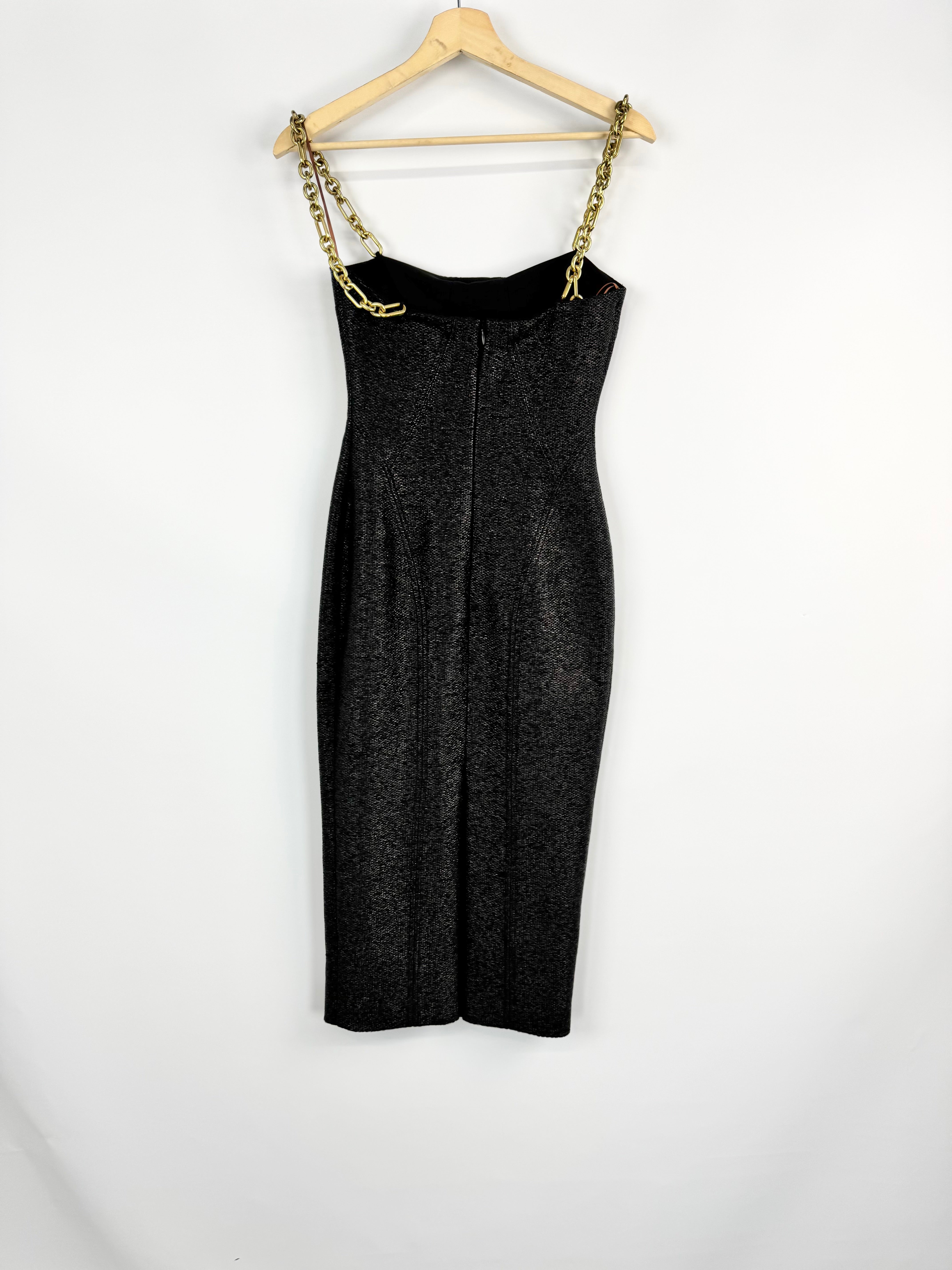 Manning Cartel Black Chain Strap Midi Dress - AU6