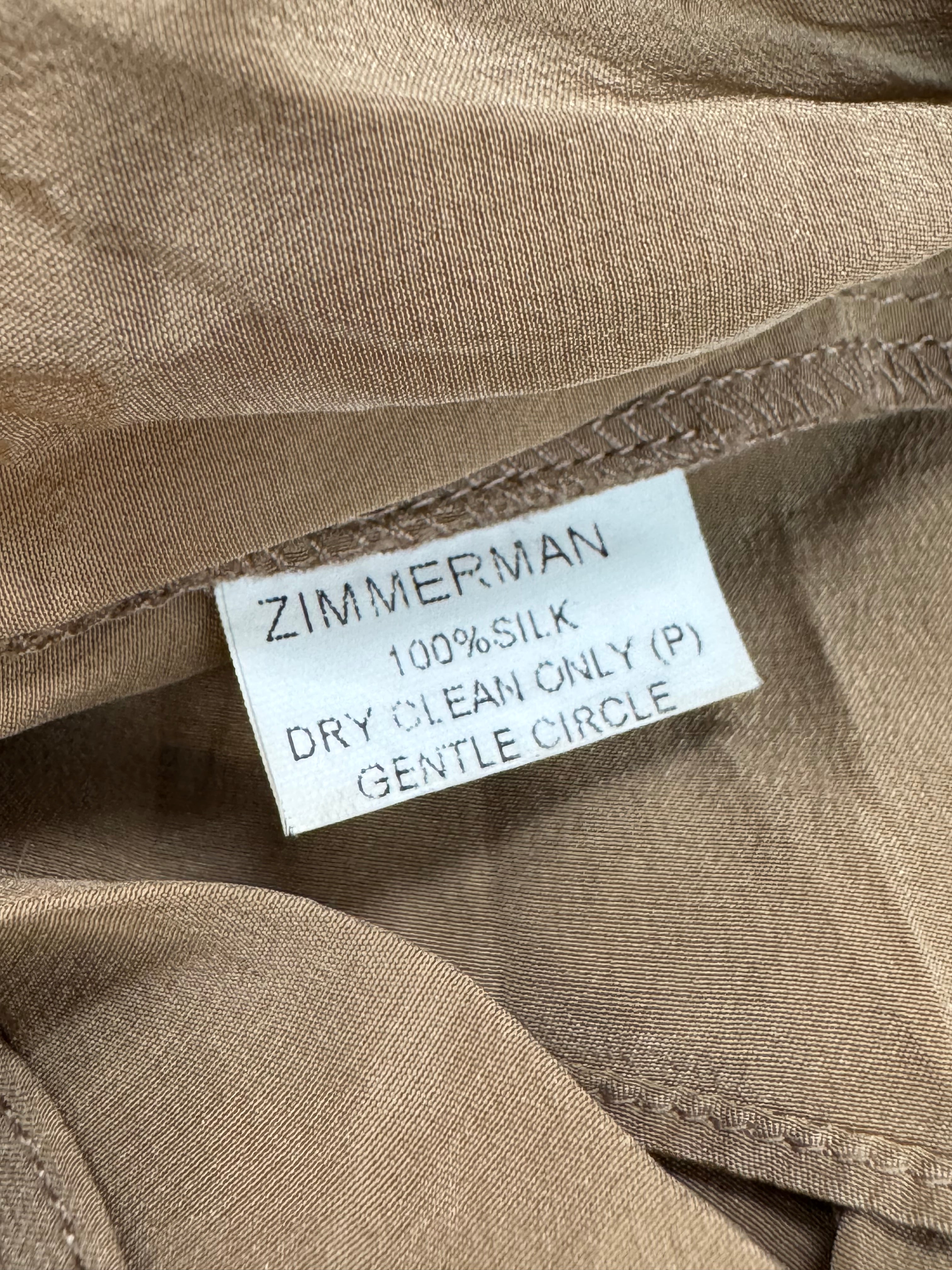 Zimmermann Fawn Silk Draped Mini Dress - AU10