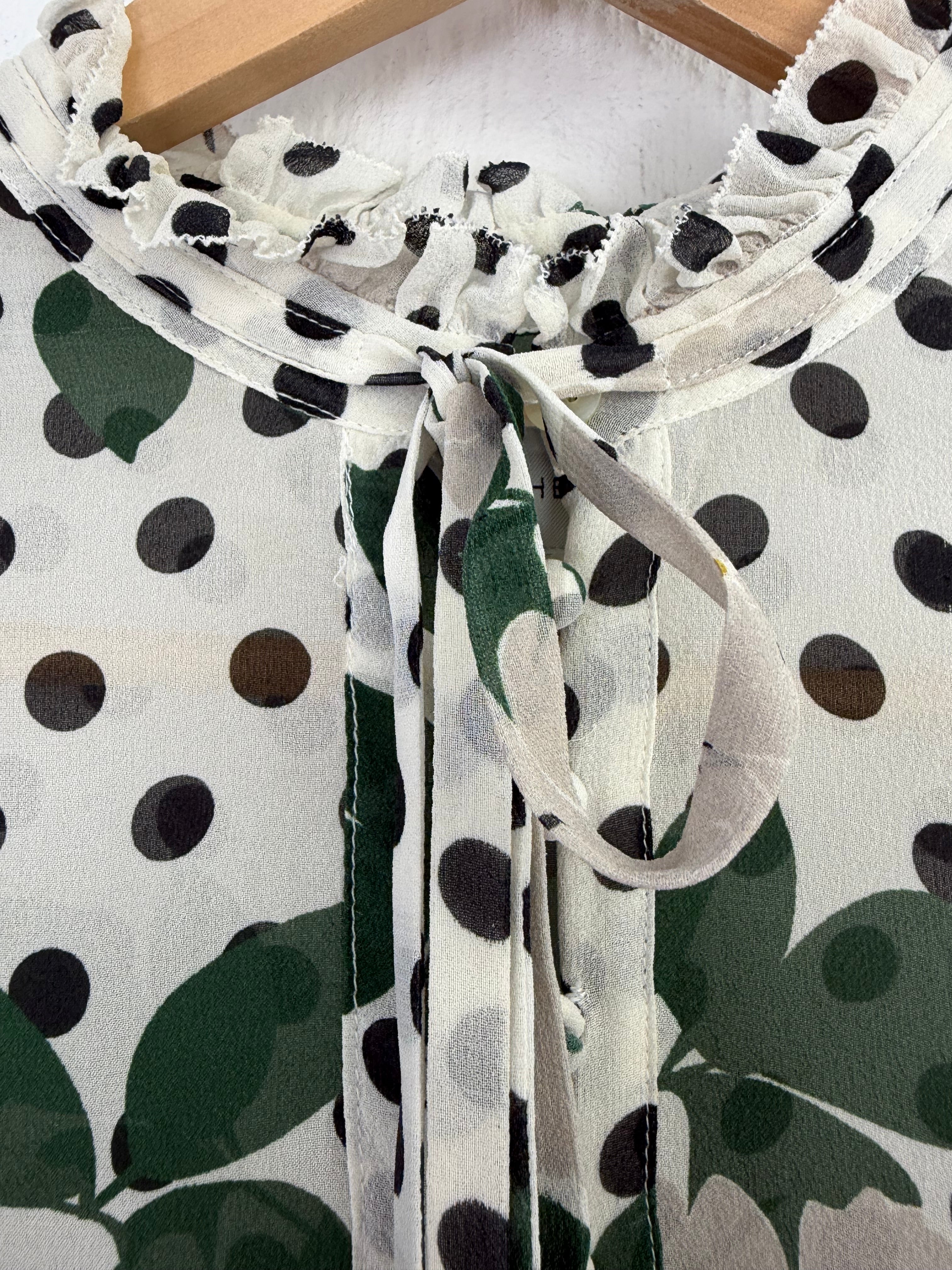 Lee Mathews Floral Polka Dot Peasant Top - AU6