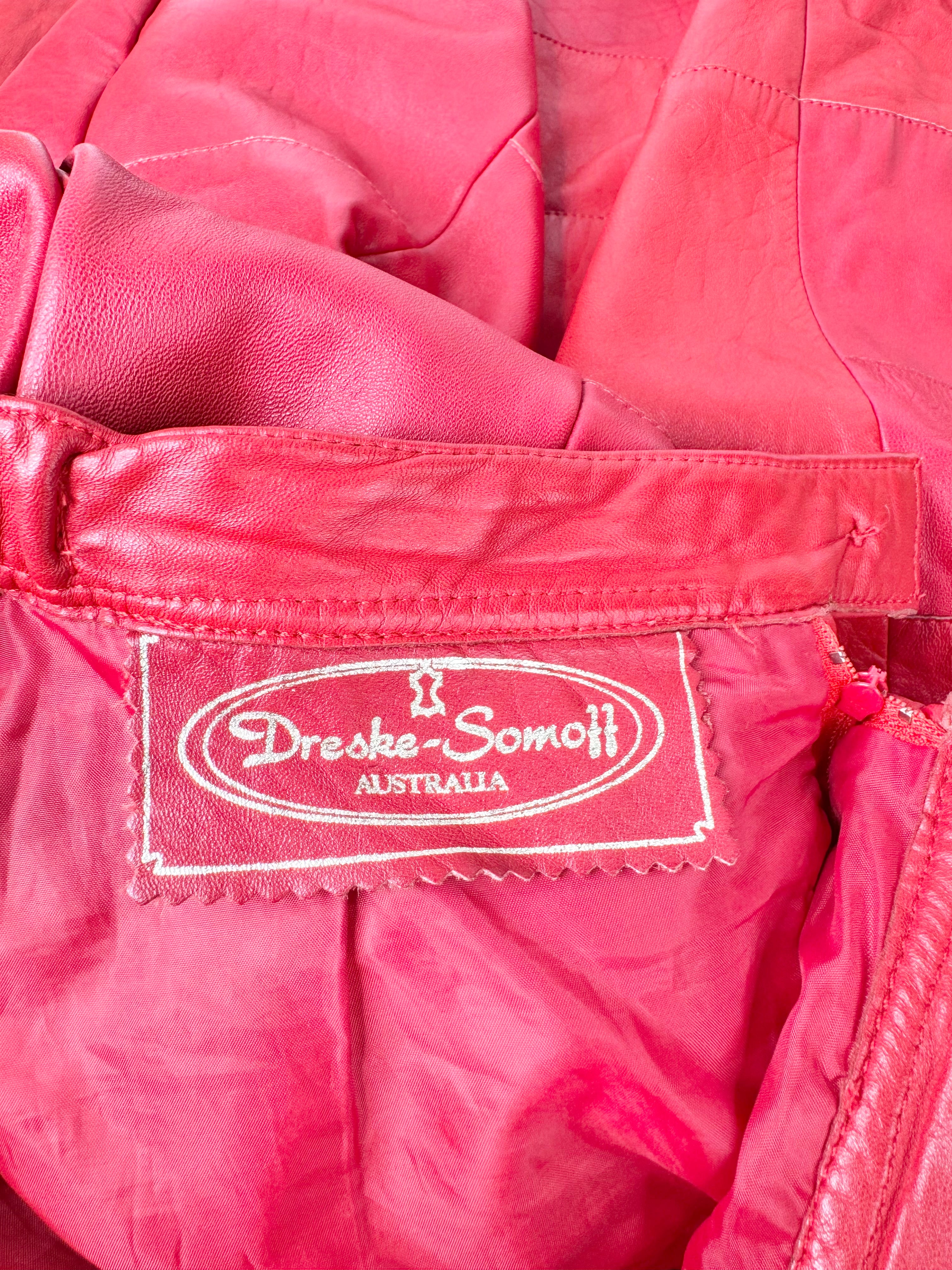 MFW Vintage Red Leather Skirt - AU8/10