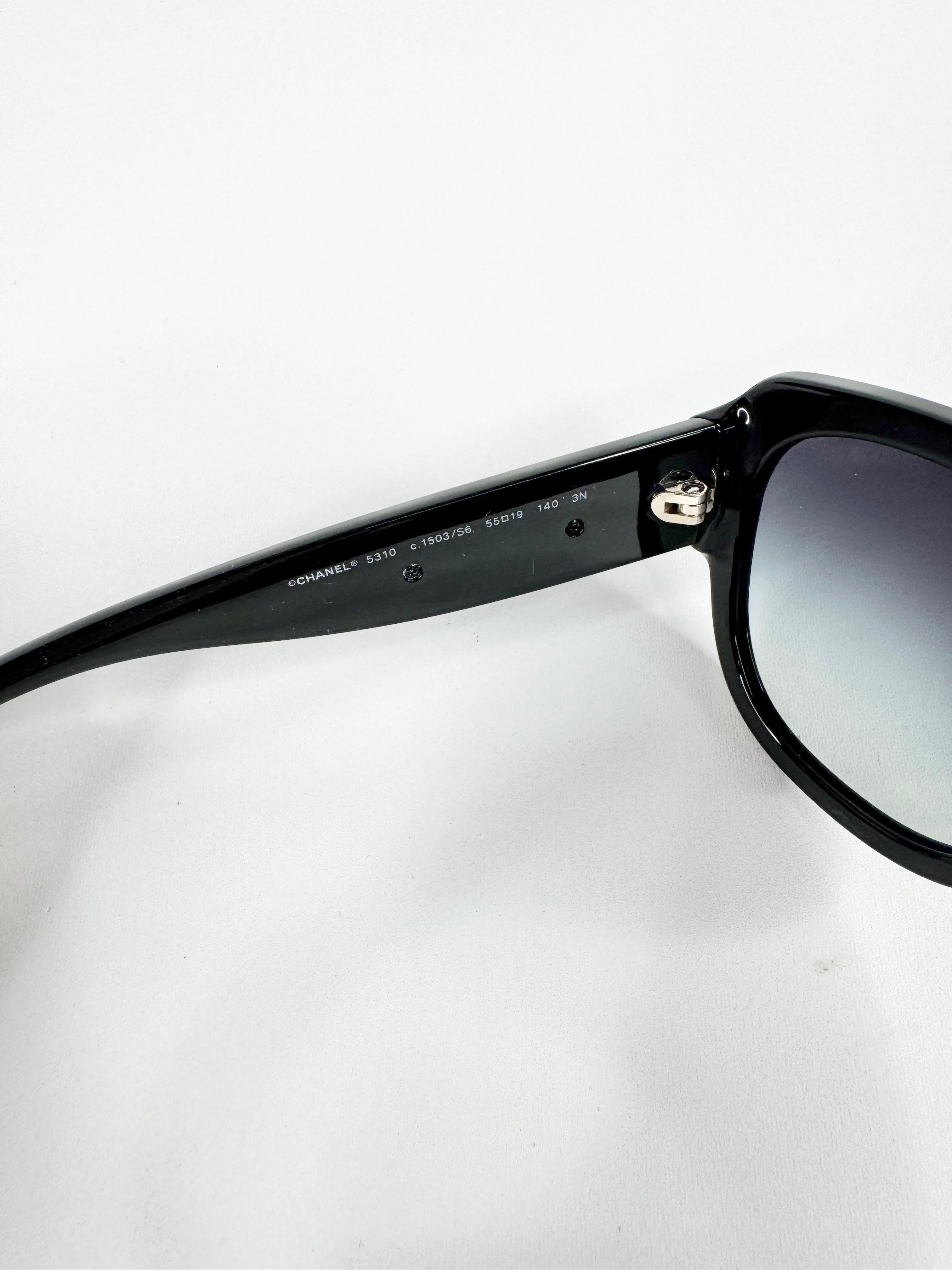Chanel Black '5310' Gradient Sunglasses