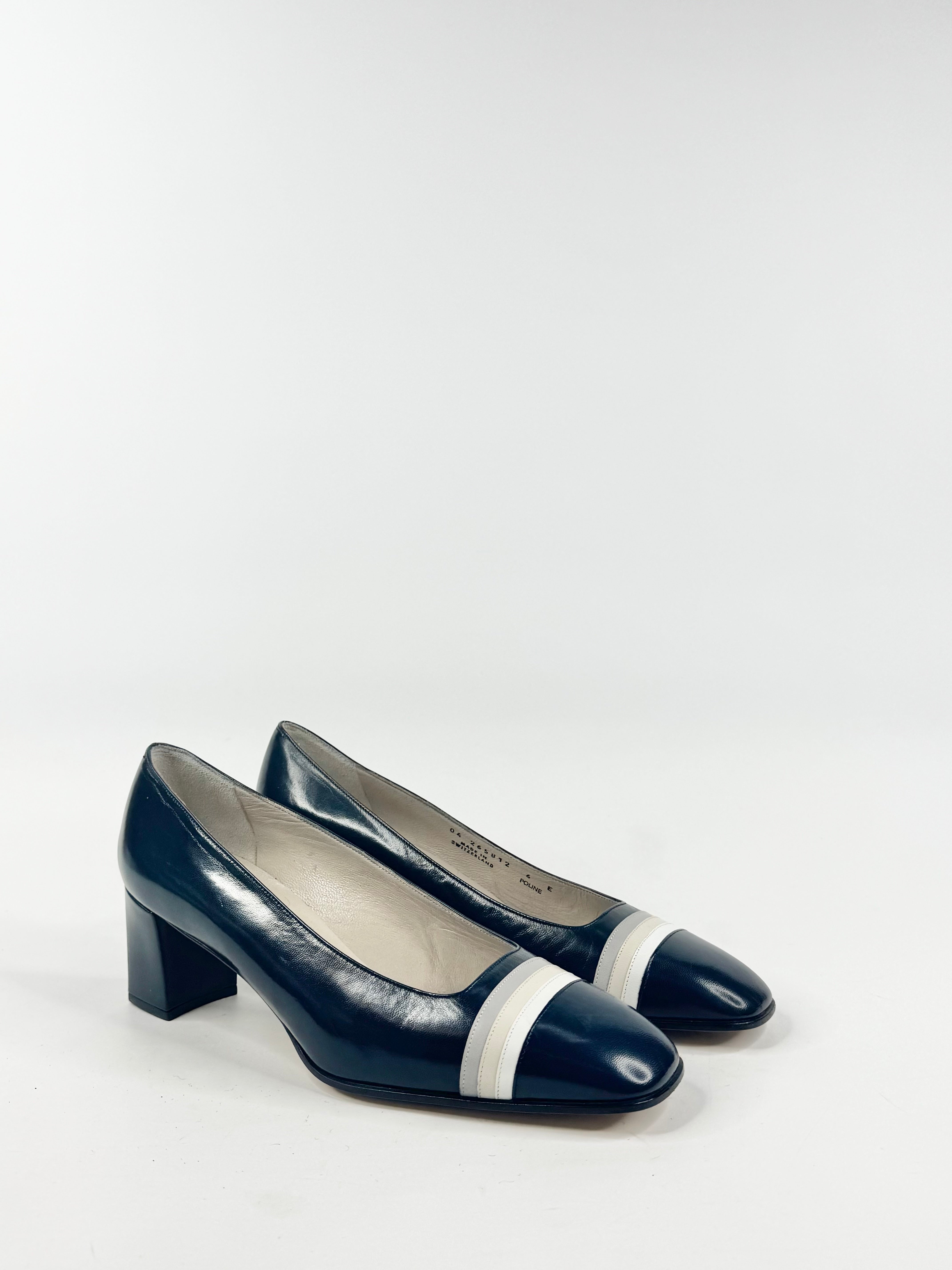 Bally Navy Striped Pumps - EU39
