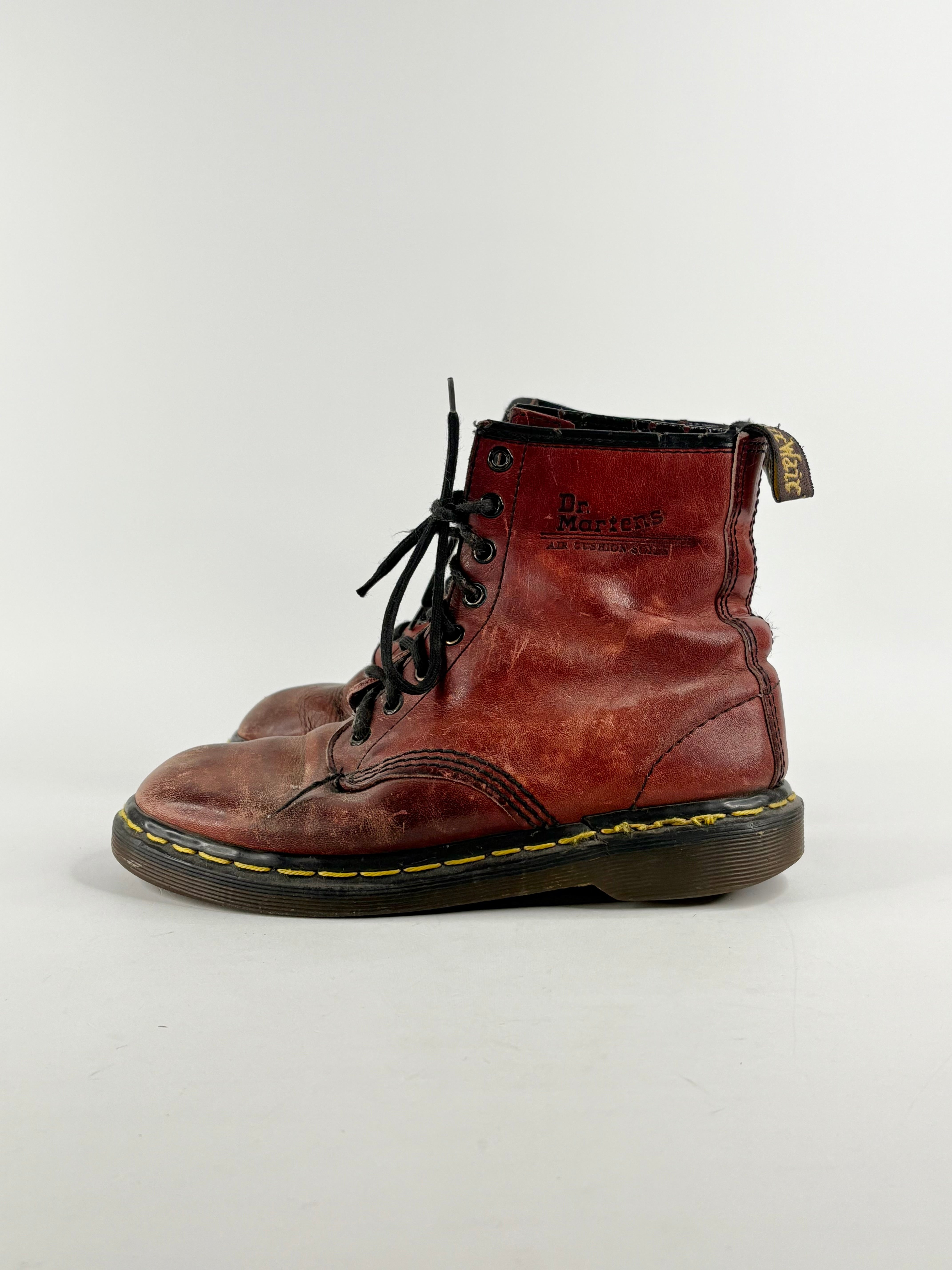 Dr. Martens Vintage Cherry Red Leather Lace Up Boots - EU38