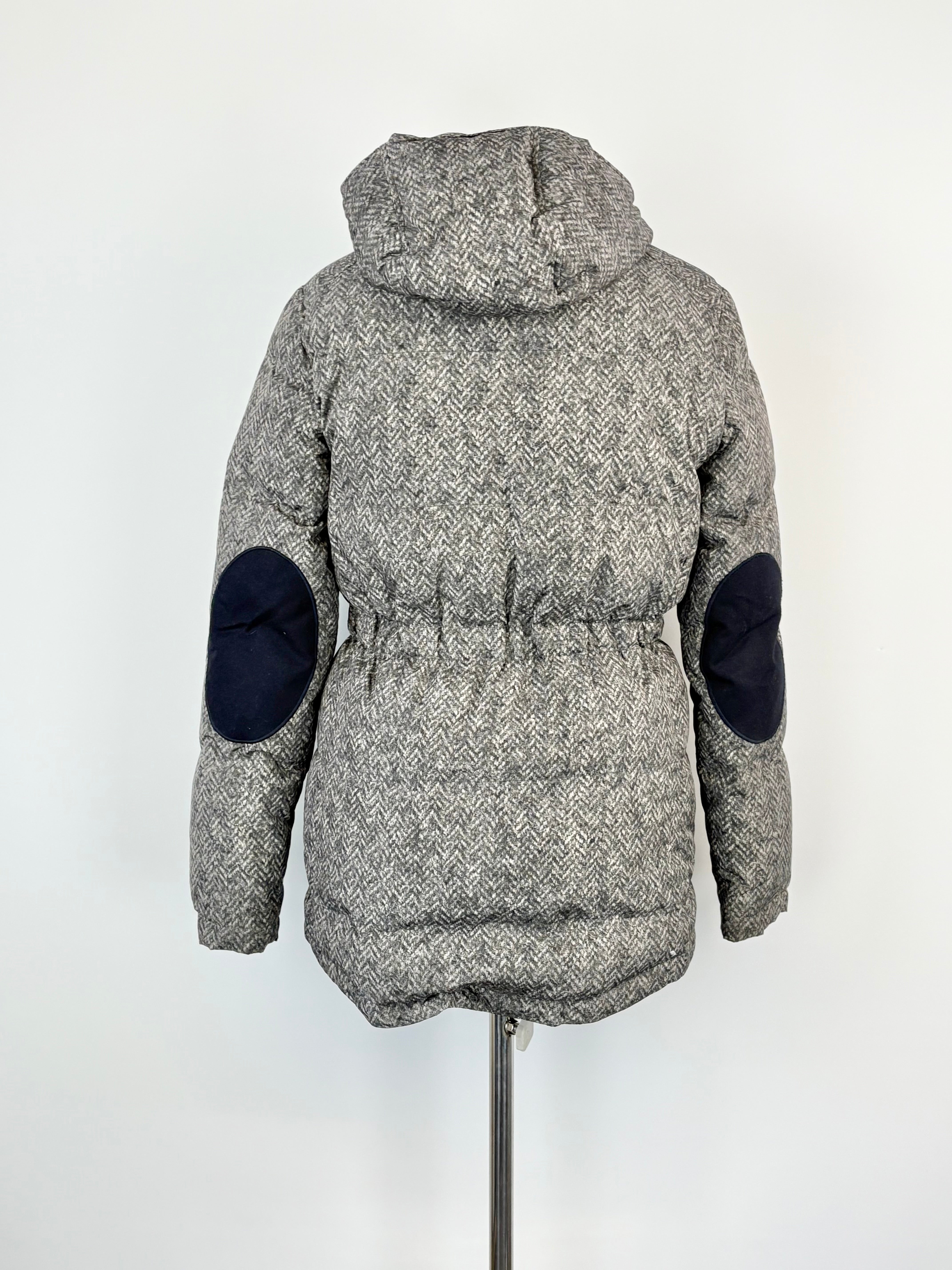 Carven Grey Zig-Zag Pattern Hooded Winter Jacket - AU16