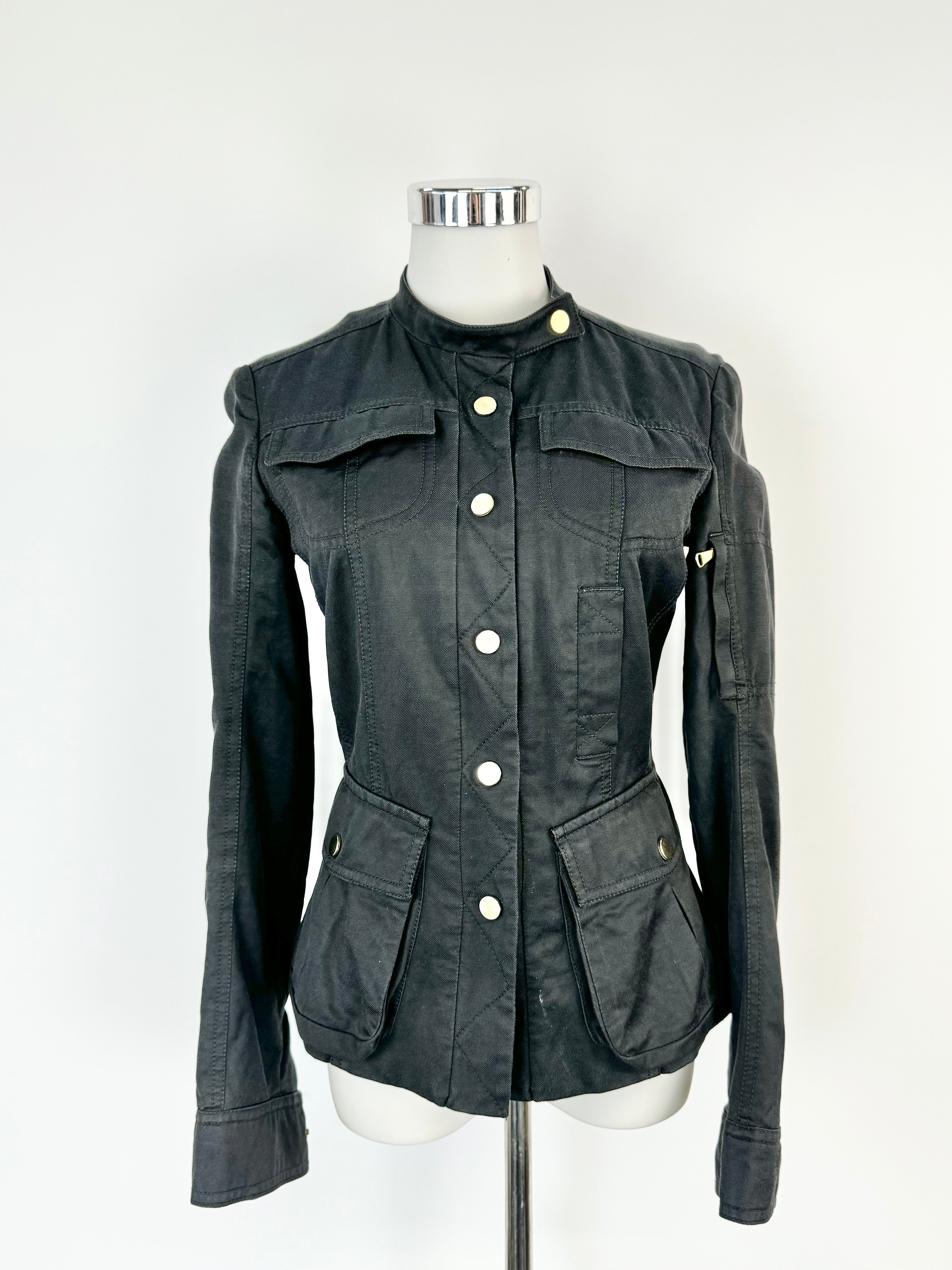 Alysi Black Cotton Blend Jacket - AU10