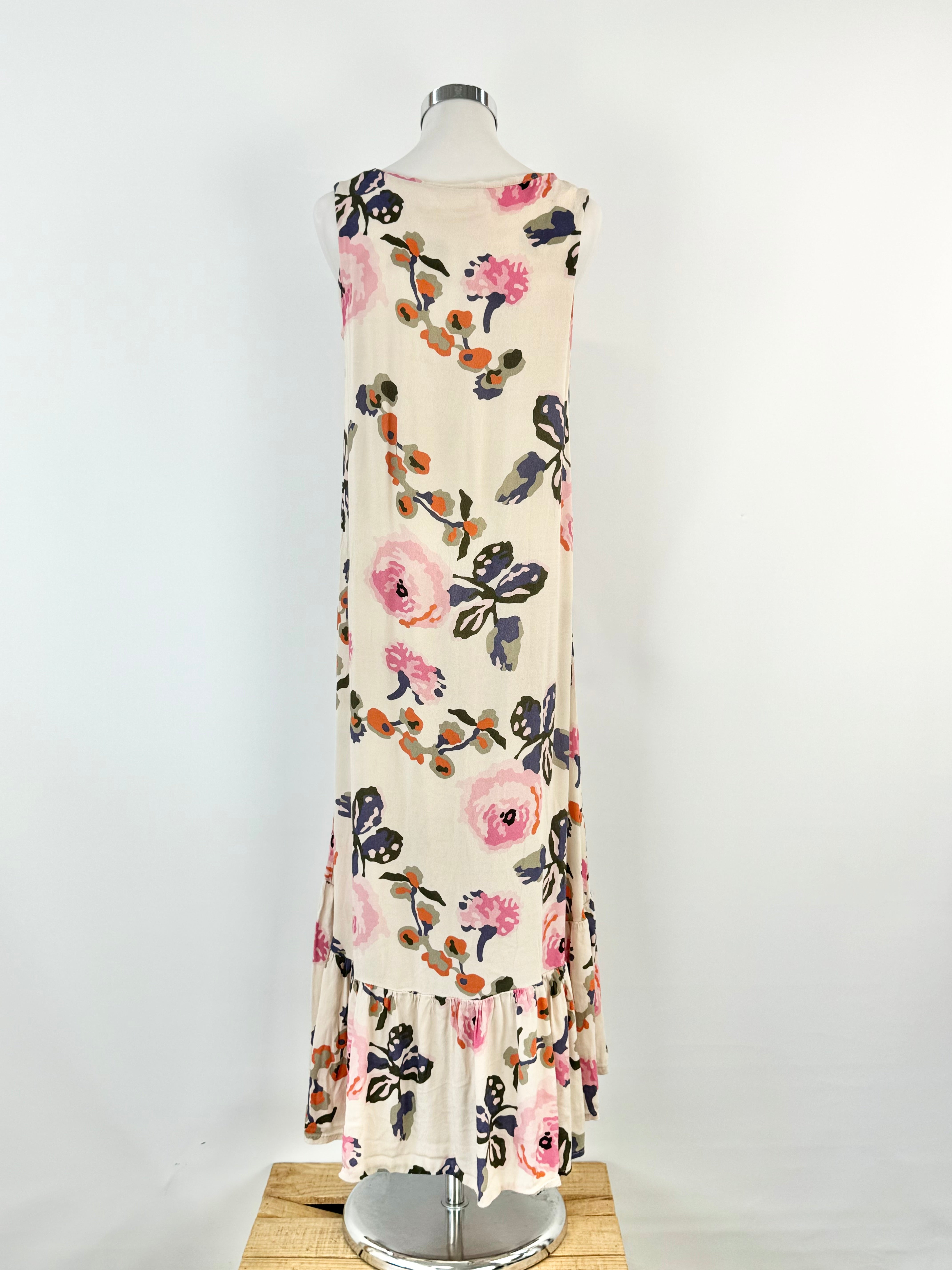 Obus Cream Floral V-Neck Dress - AU10