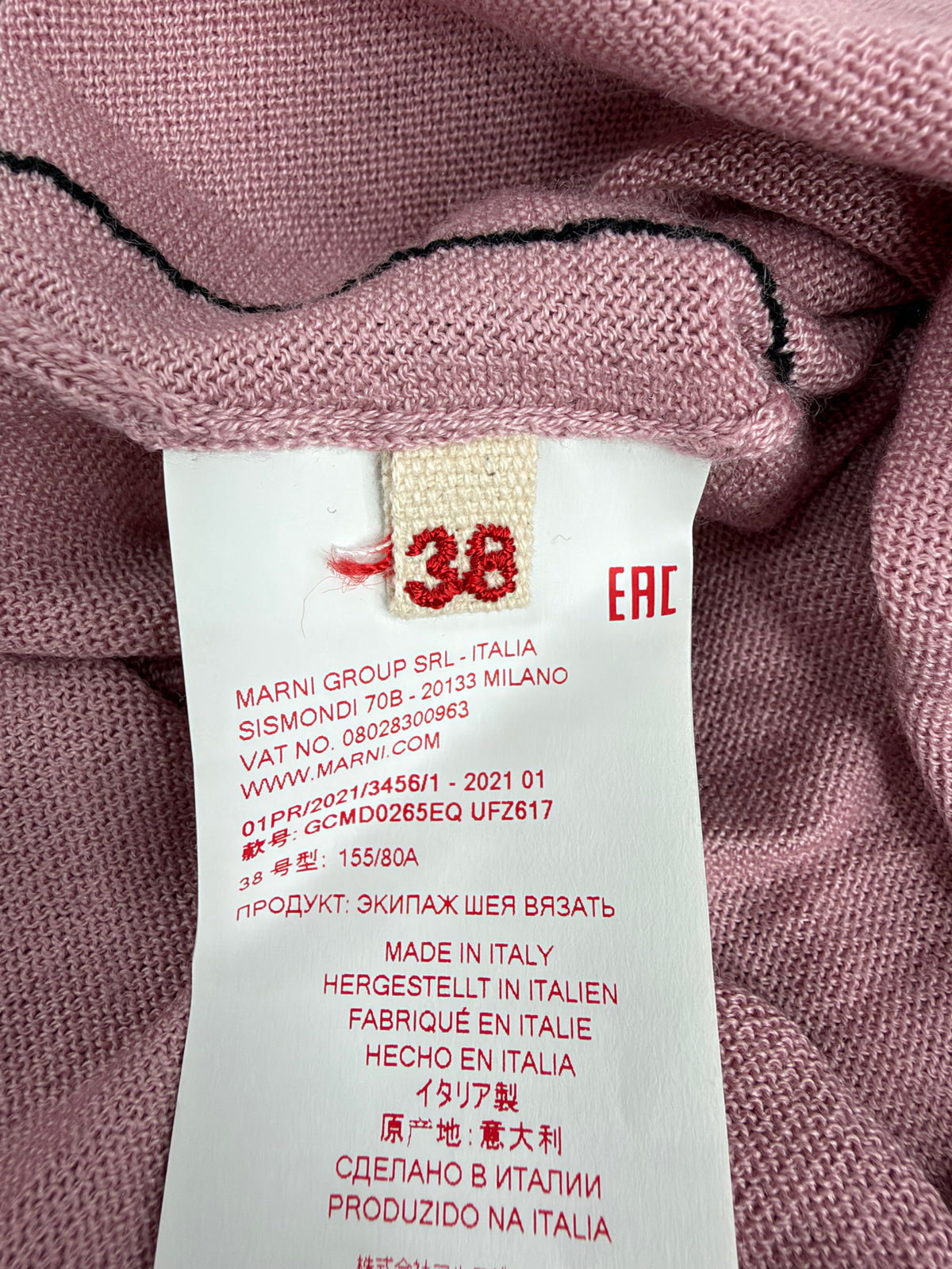 Marni Dusty Pink Cut Out Wool & Silk Top - AU10