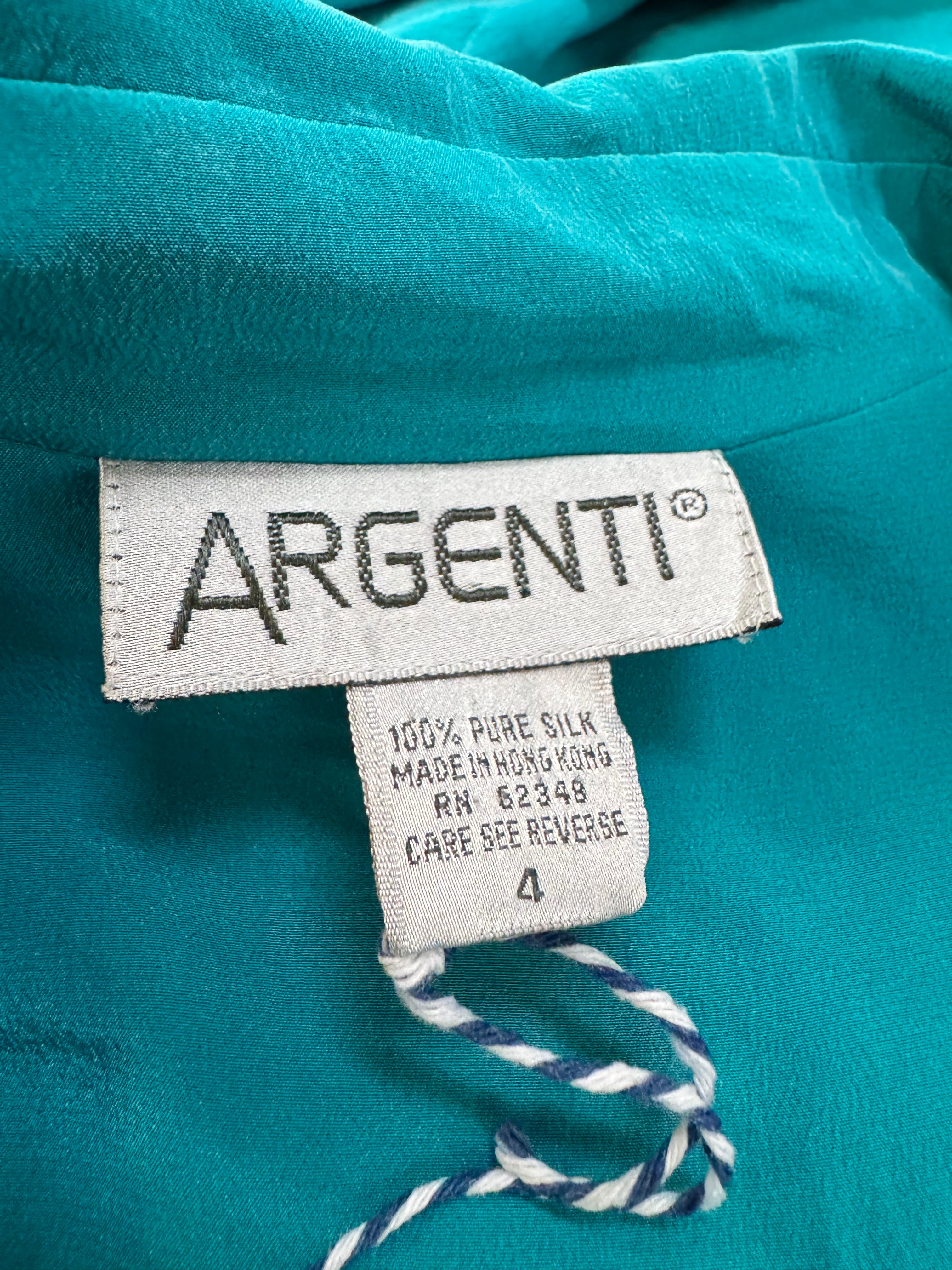 Vintage Argenti Teal Silk Dress - AU8
