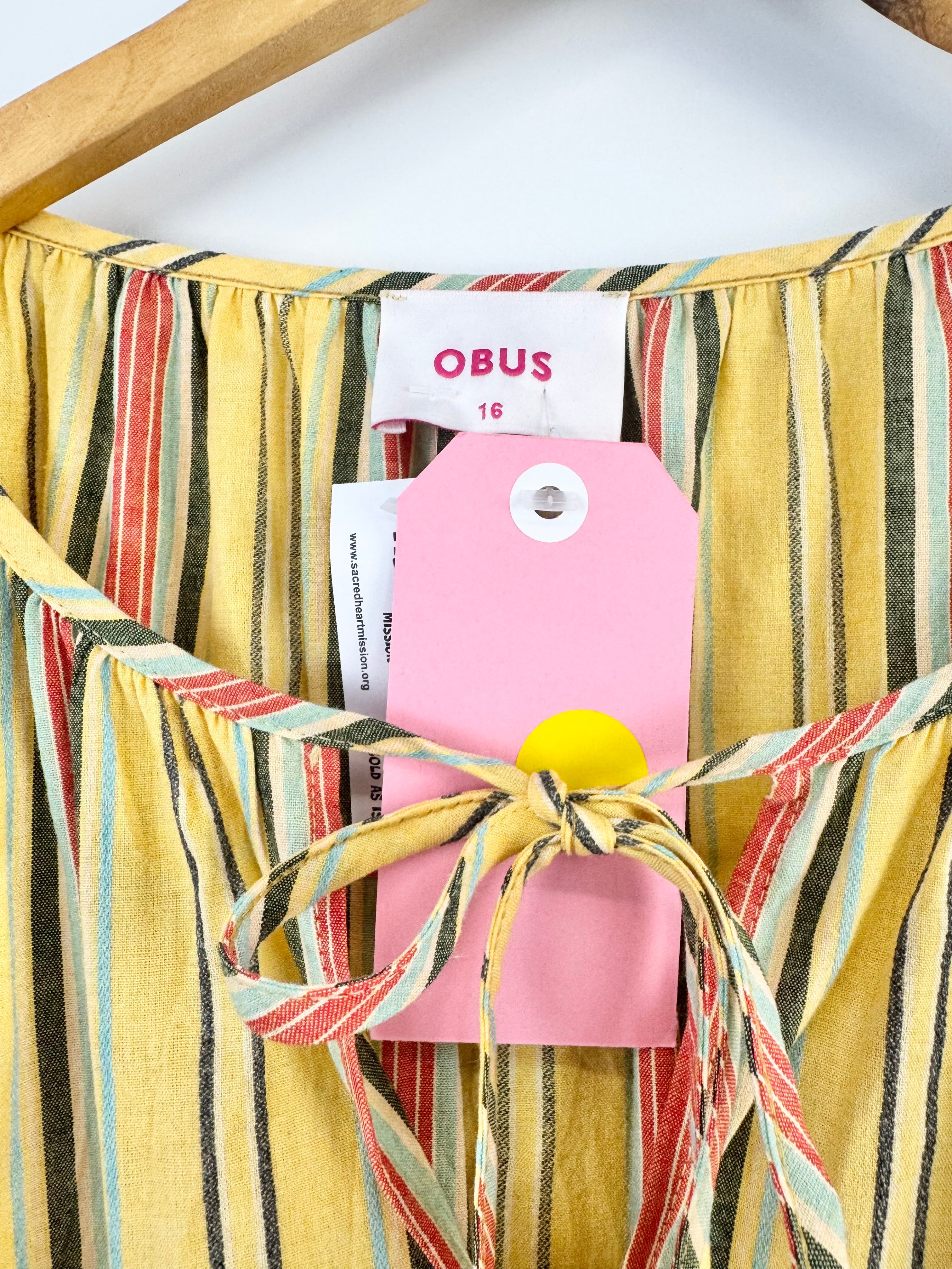 OBUS YELLOW LONG SLEEVE STRIPED TOP - AU16