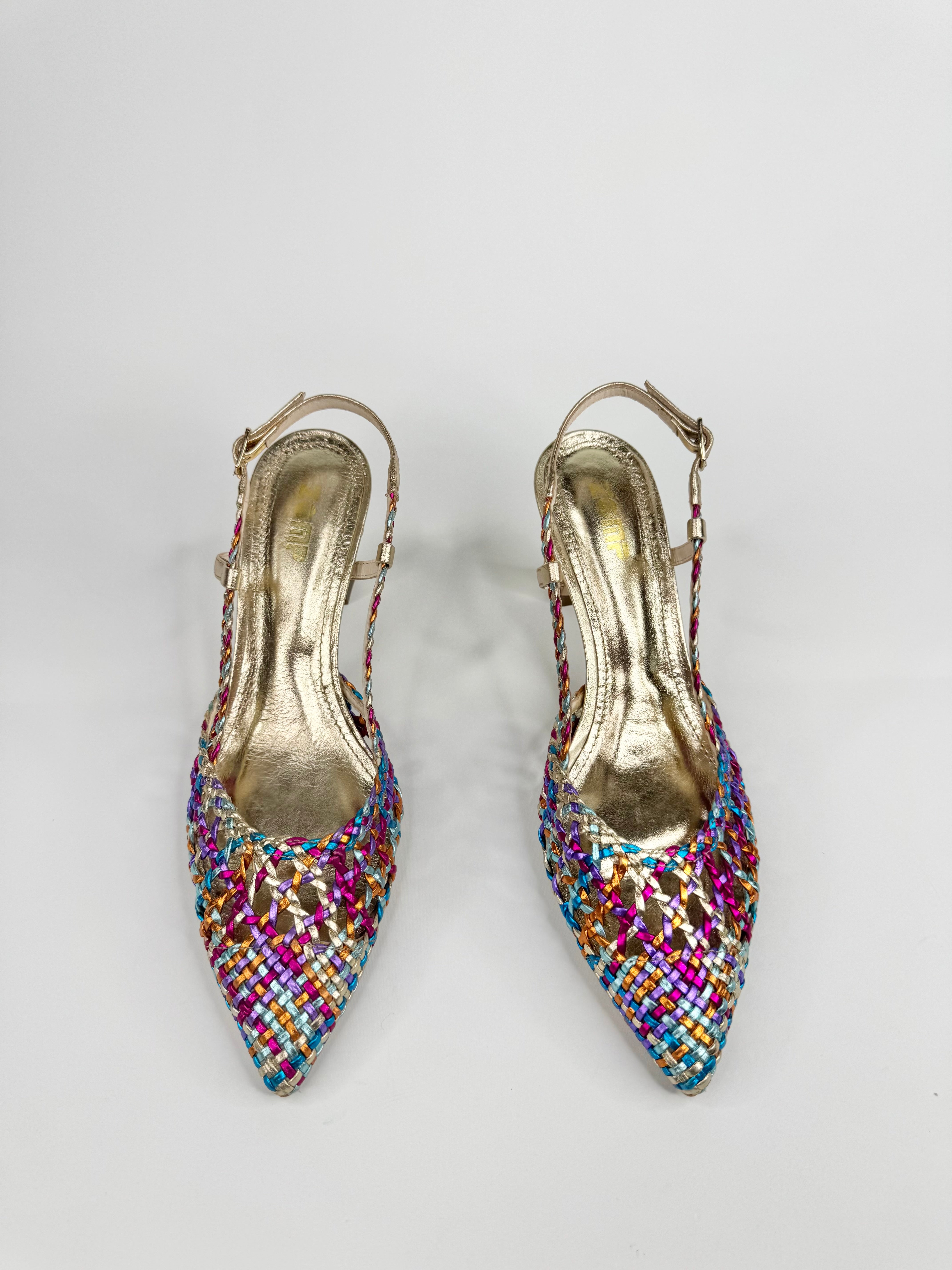 Zomp Multicolor Woven Kitten Heels - EU38